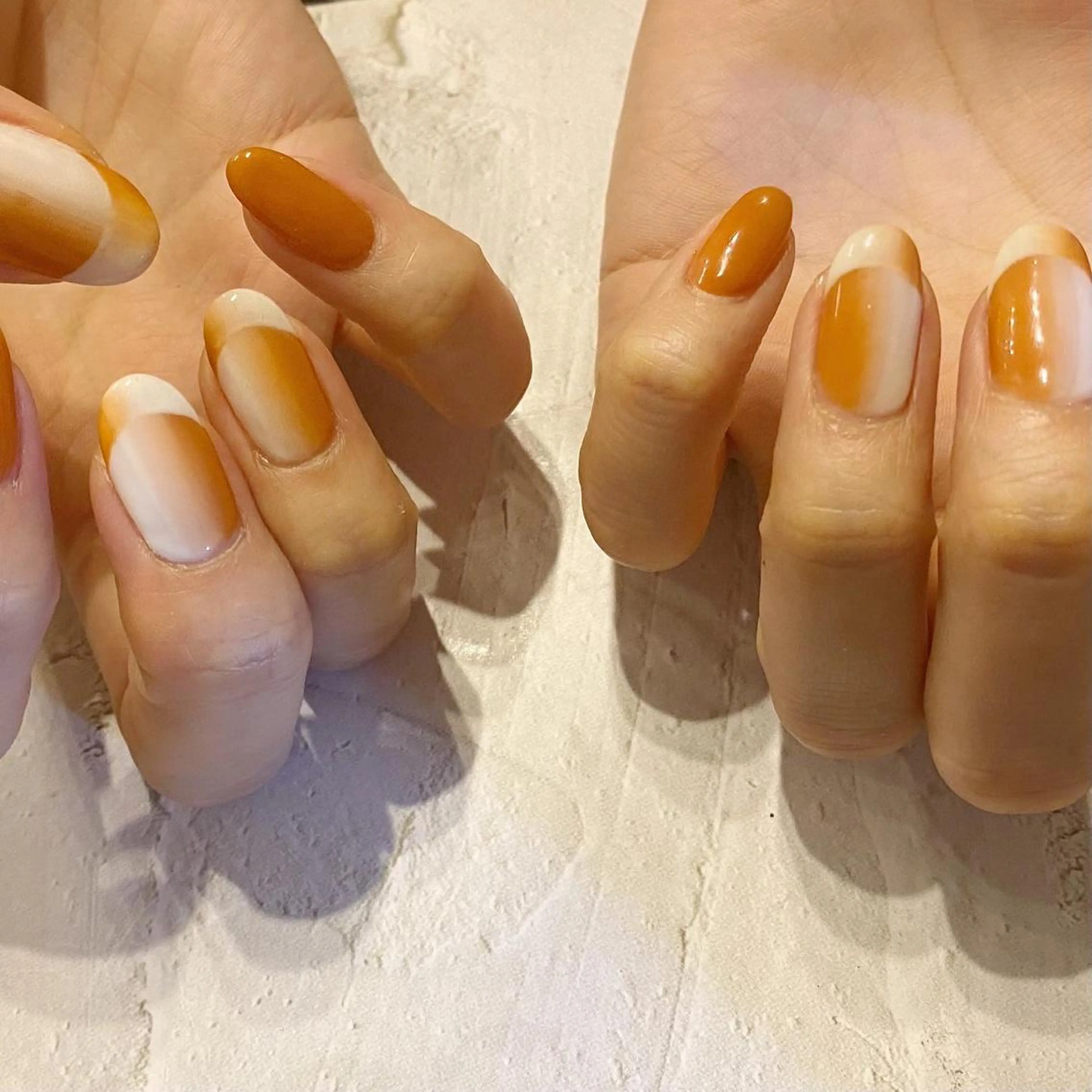 ネイル フレンチネイル 韓国ネイル ミラーネイル オンブレフレンチ ワンホンネイル ハンドネイル mermooi nailのネイルデザイン