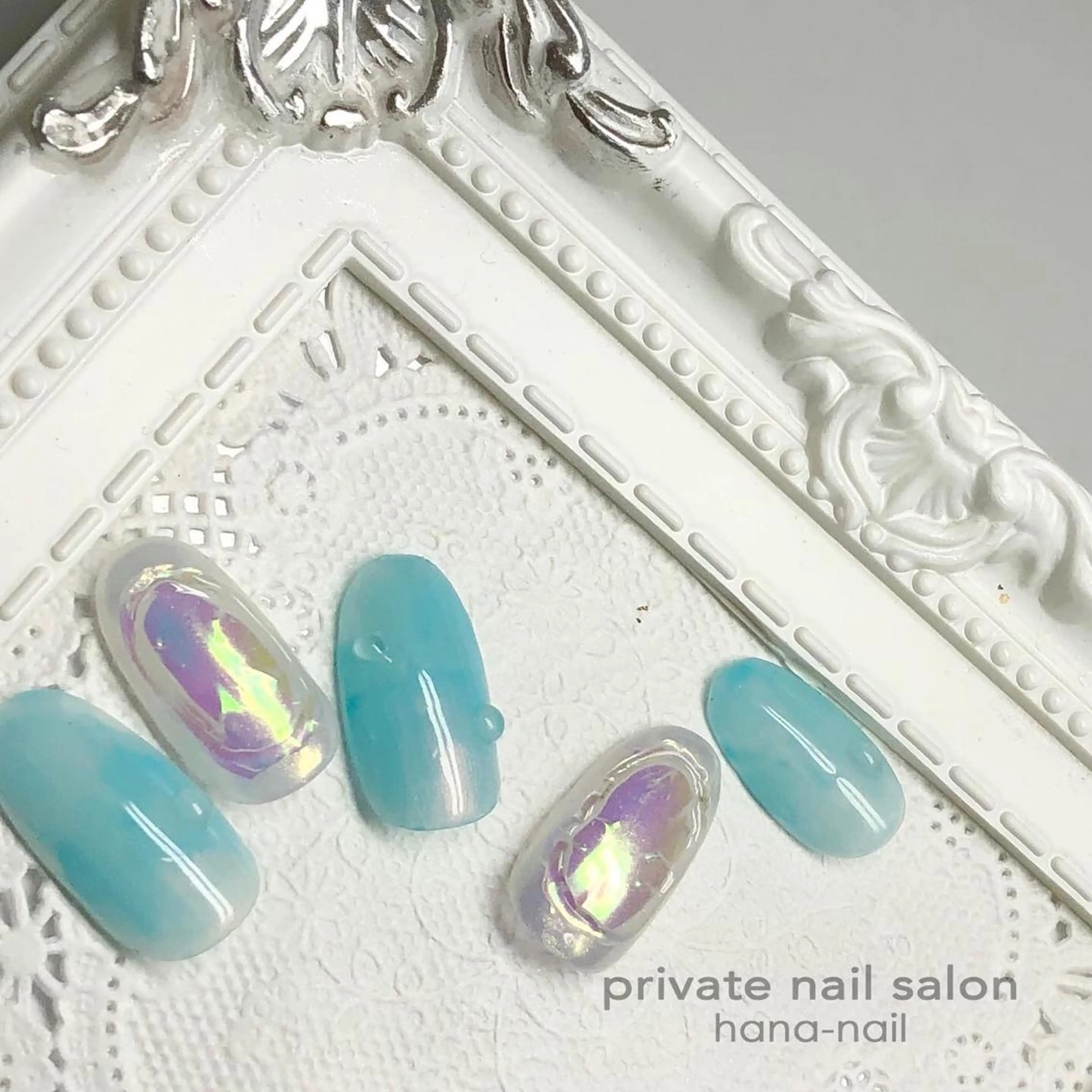 ネイル アートネイル オーロラネイル HANA-NAILハナネイル福山所属・Kao hana-nailのネイルデザイン