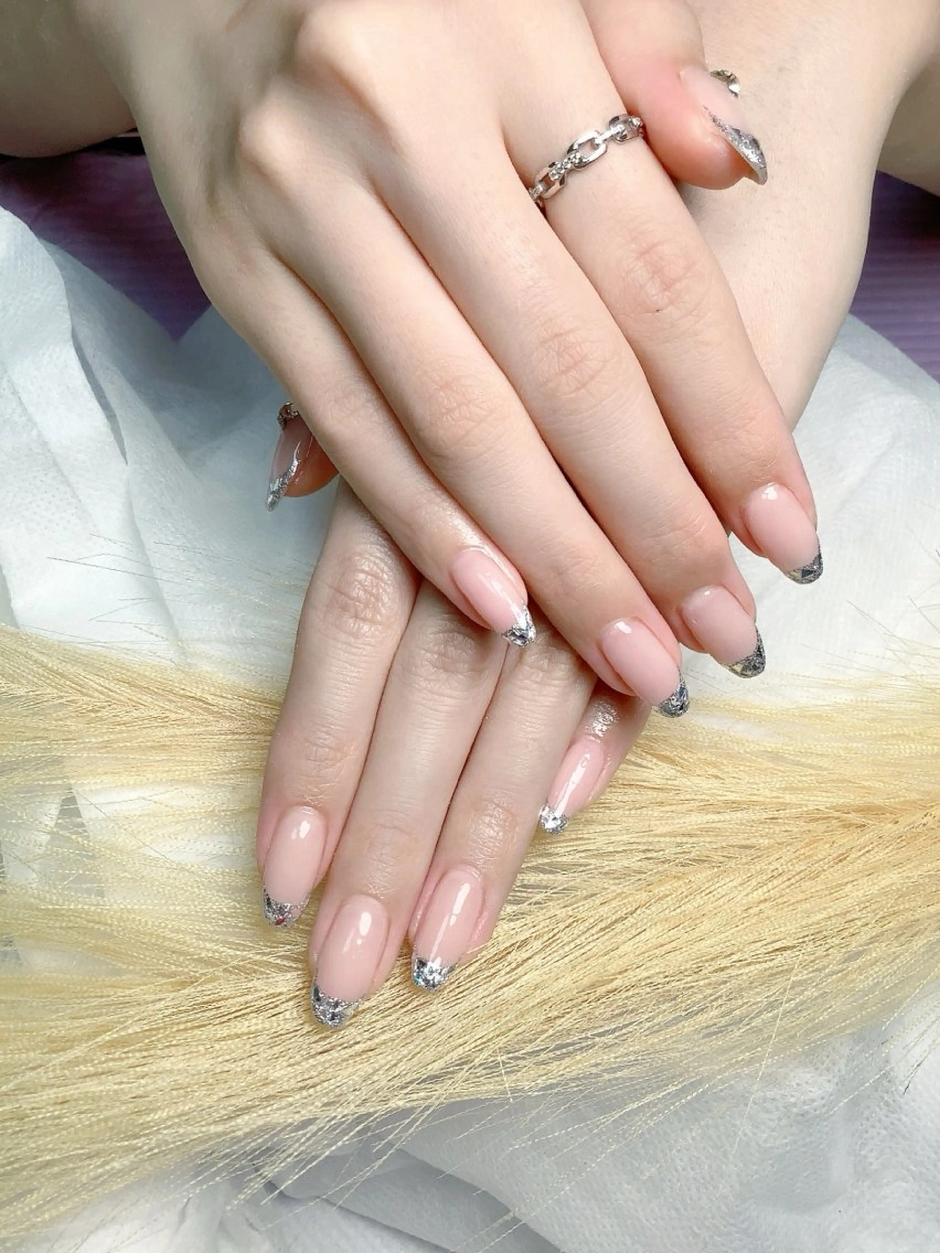 超人気🥇💅ガラスフレンチベースカラーあり ¥4300円オフ無しの写真