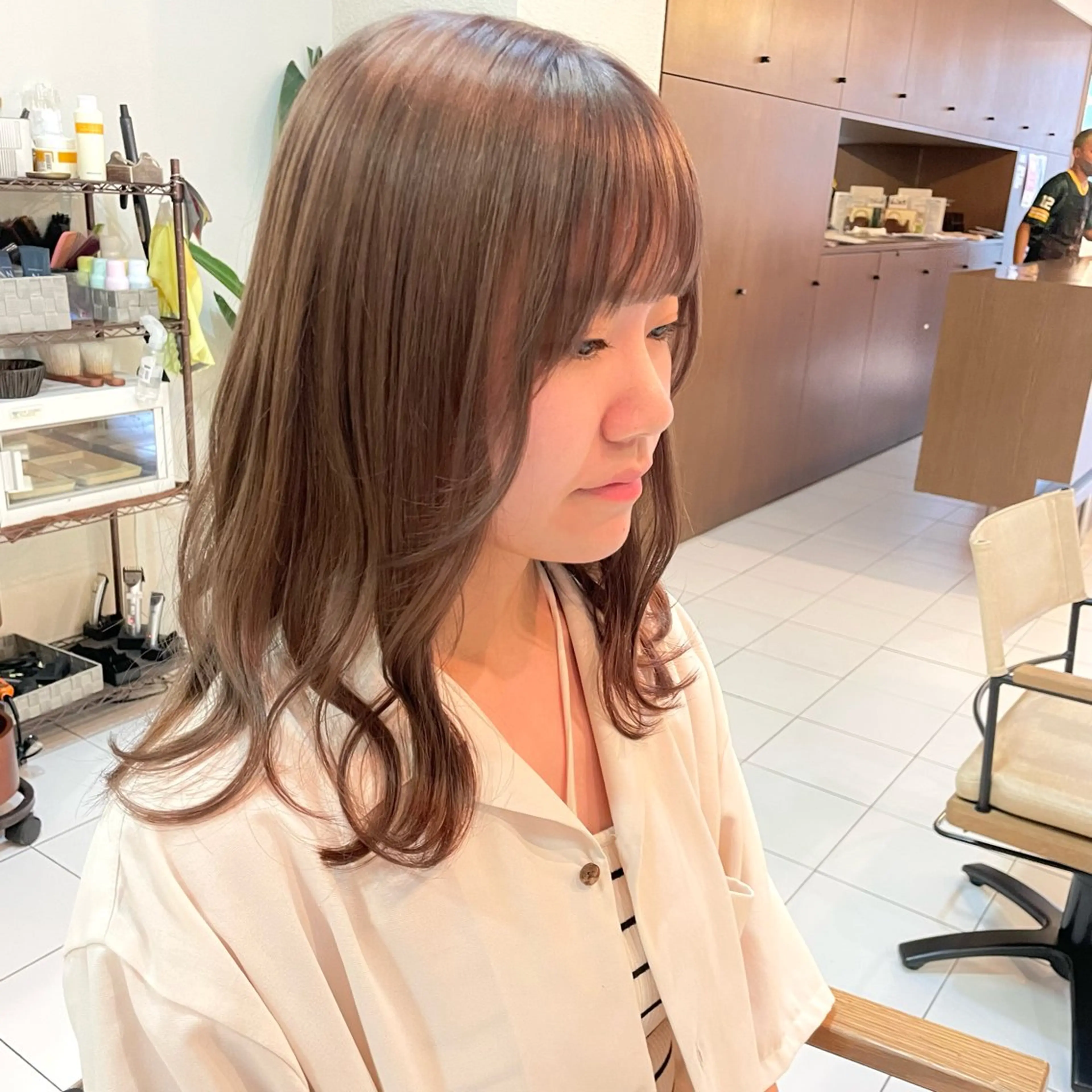 ミディアム カラー ブリーチ 透明感カラー/ 寺田千雅子のヘアスタイル