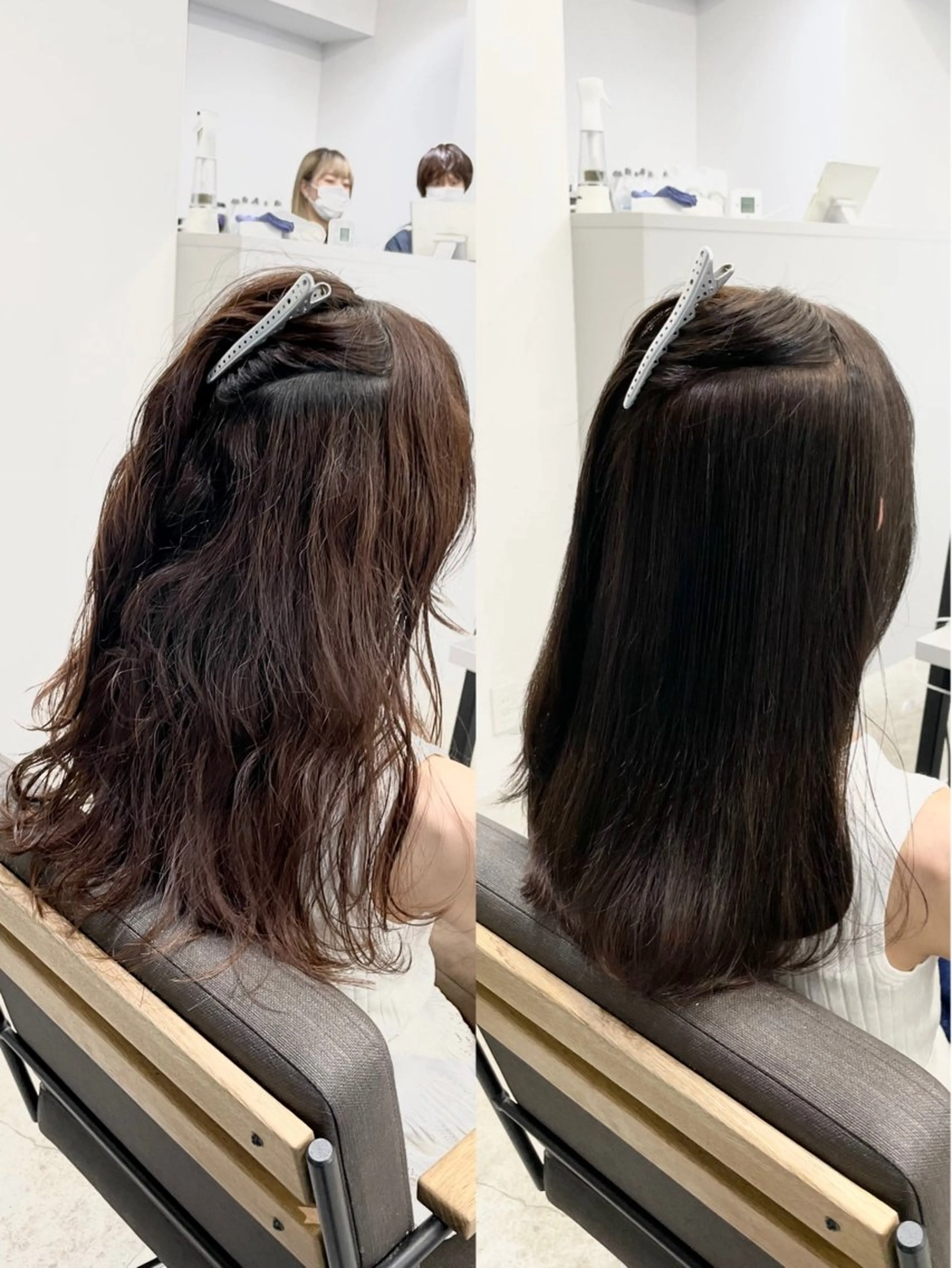 セミロング カラー パーマ セミロングパーマ 髪質改善 縮毛矯正 ストレートパーマ カット ヘアカラー 縮毛矯正 トリートメント 美髪への最善策を貴方 へ✨凄い艶髪✨萩原のヘアスタイル