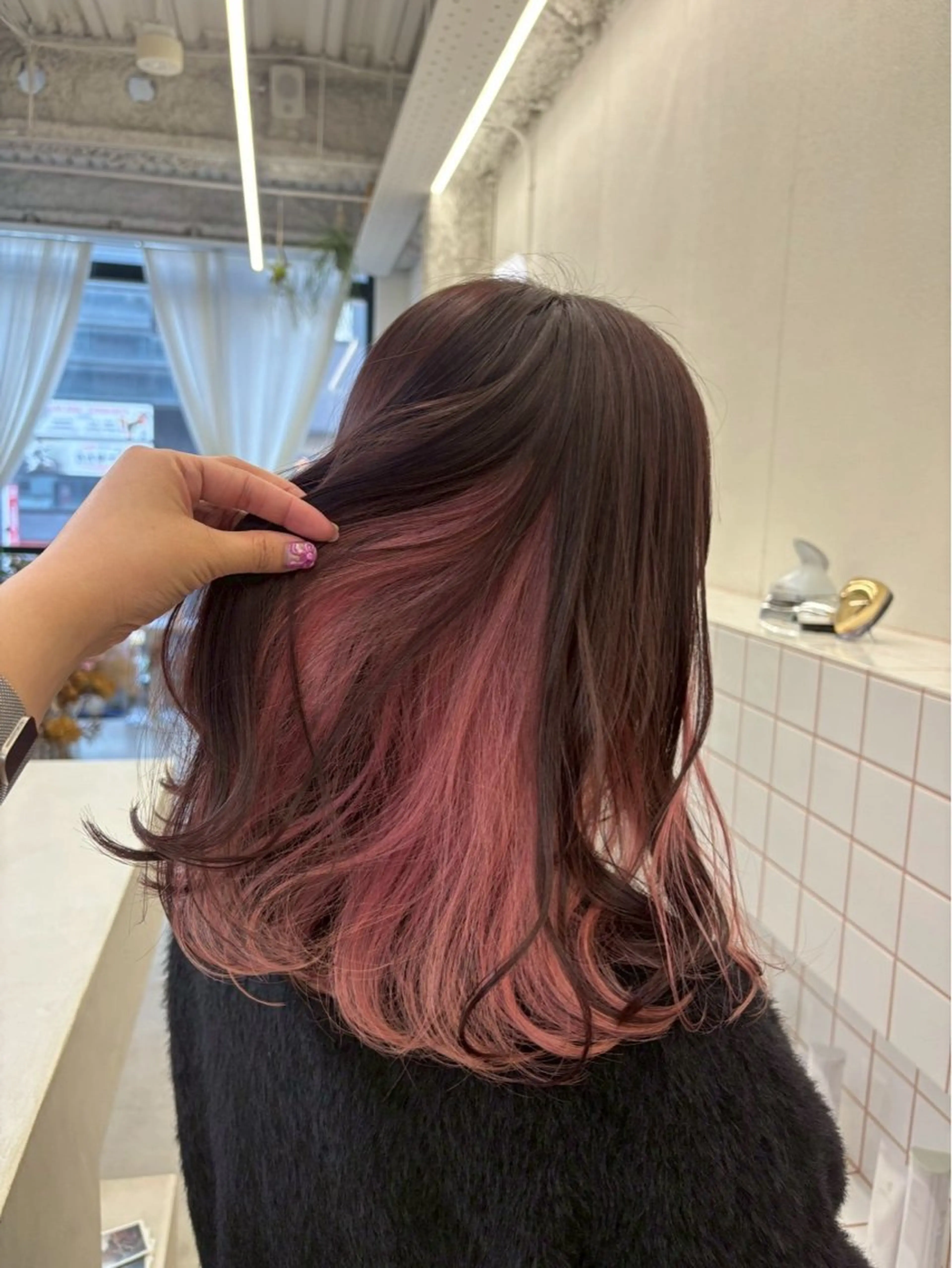 ミディアム カラー 🌼花屋併設🌼 木下奈々望のヘアスタイル