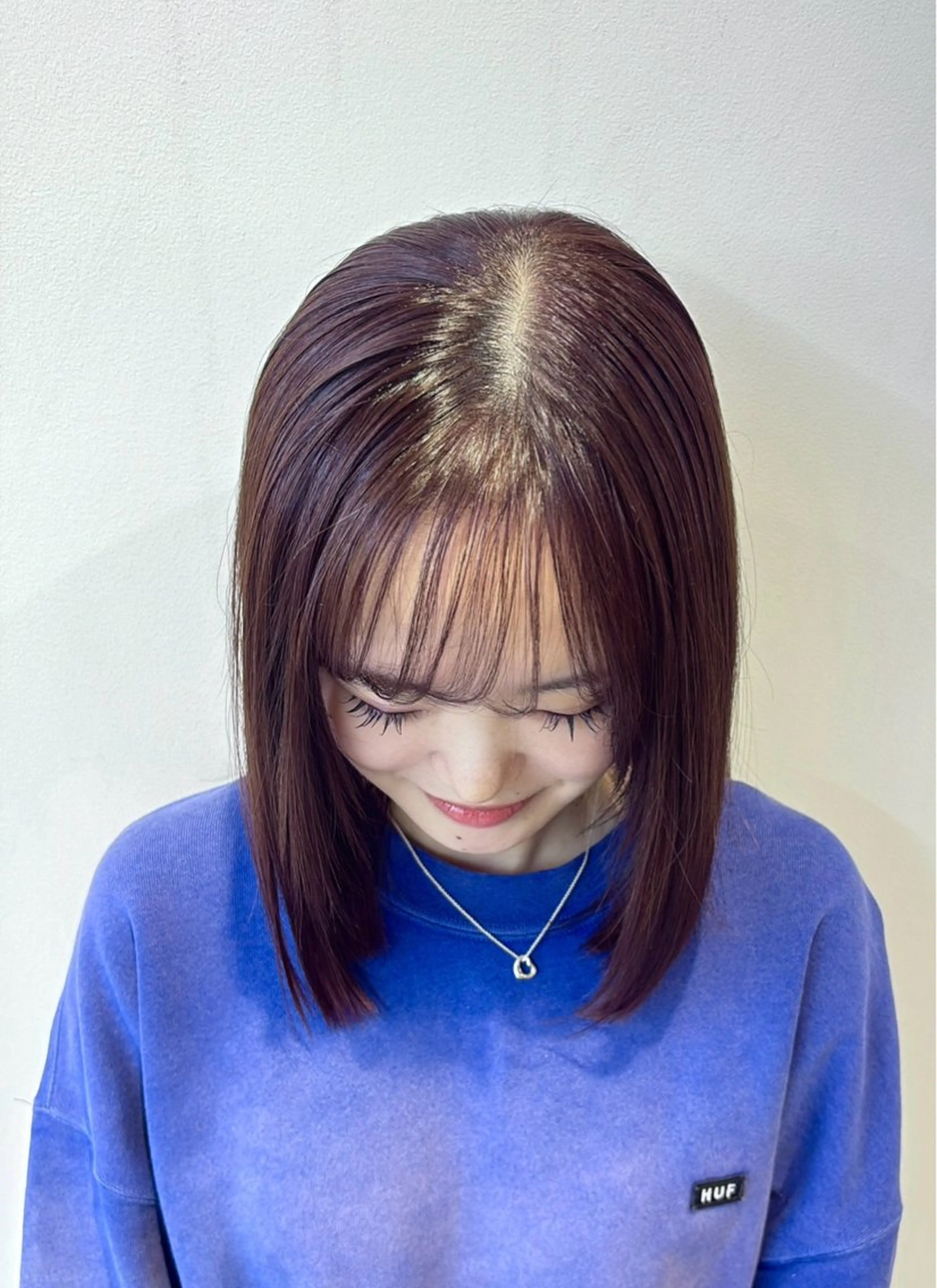 ミディアム カラー ブラウンカラー ピンクカラー ピンクブラウン ヘアカラー トリートメント 【sica】 チナのヘアスタイル