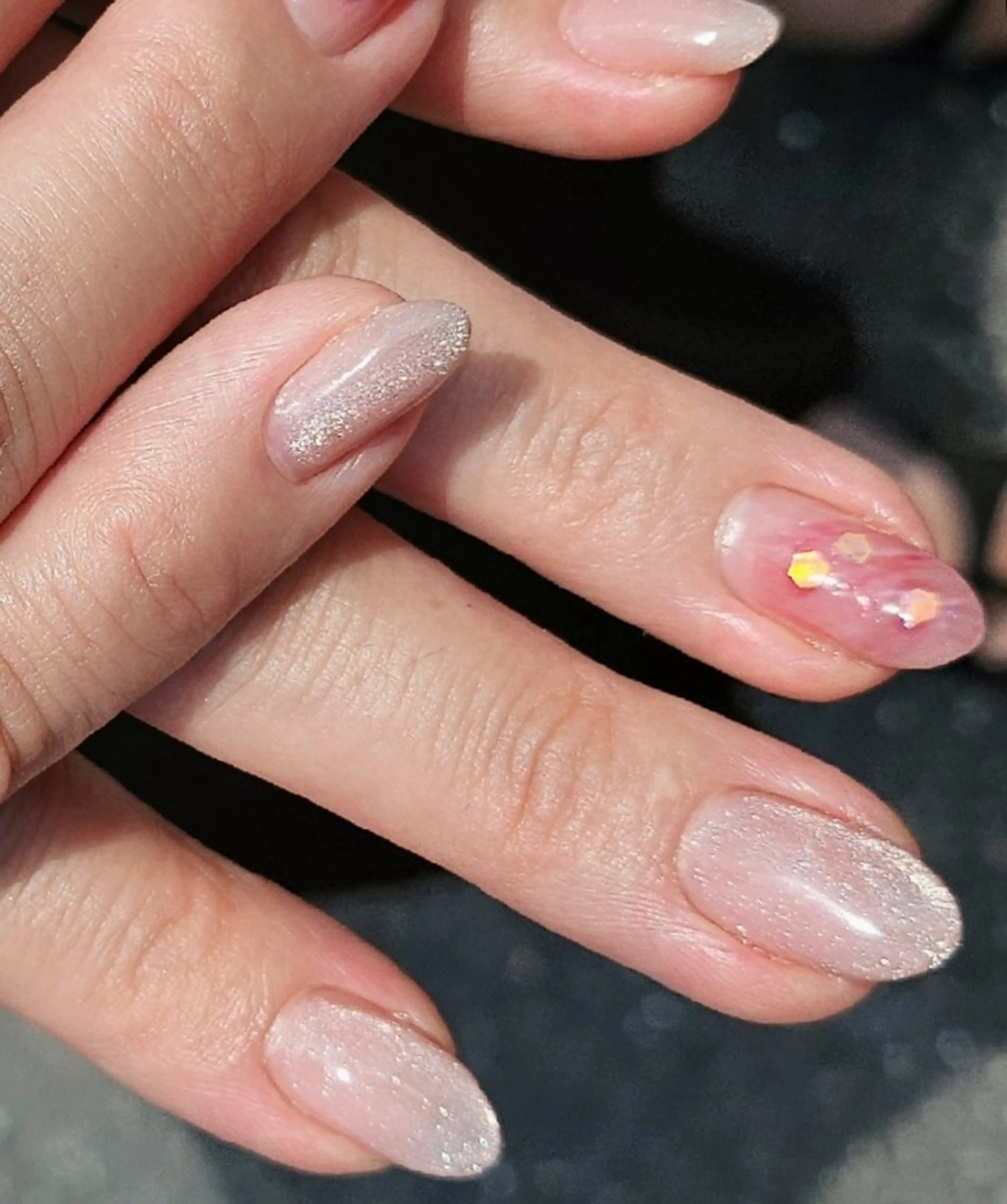 ネイル アートネイル マグネットネイル ニュアンスネイル ピンク シンプルネイル Noah'snail   のネイルデザイン