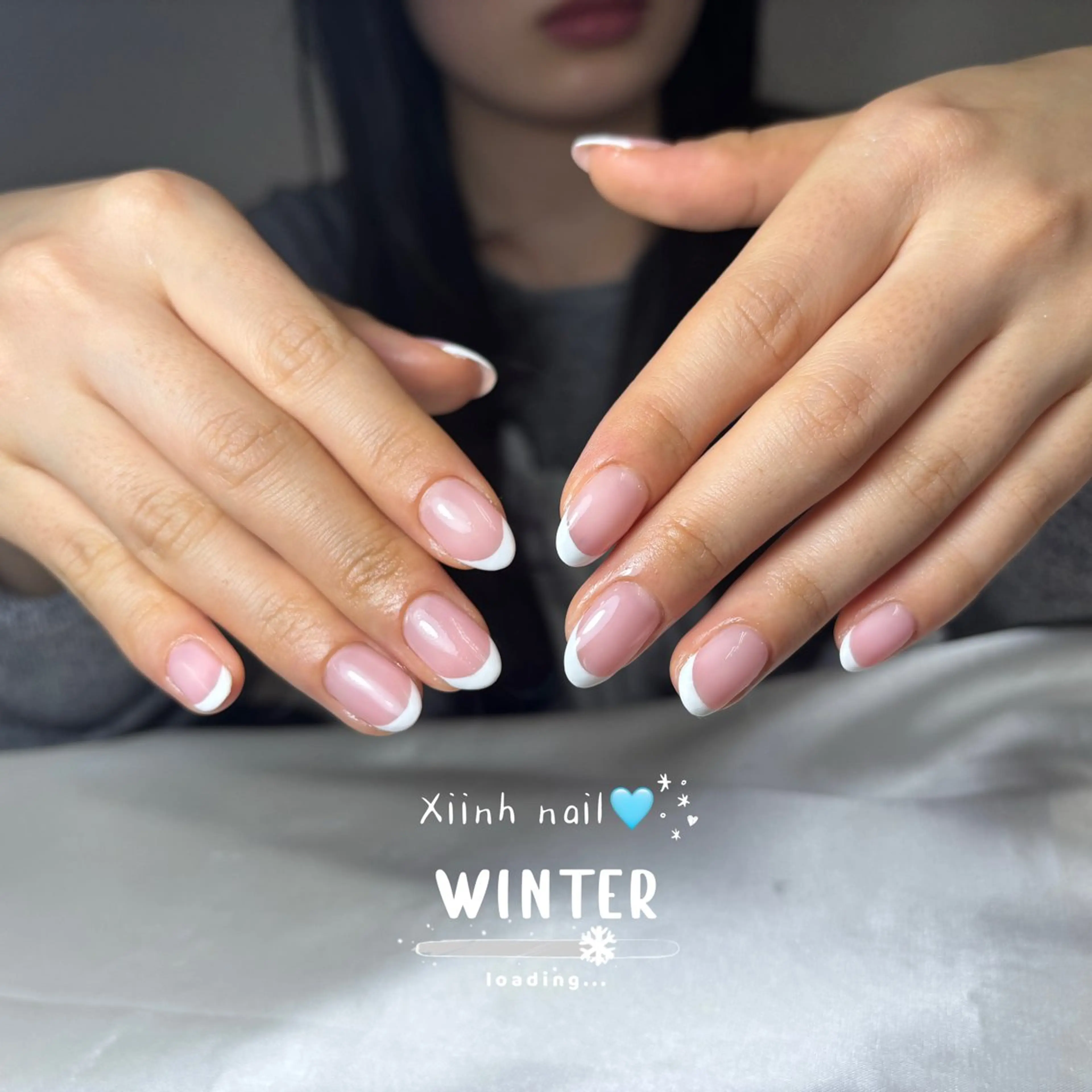 ネイル ブラウン チークネイル 桜ネイル 長さ出し フットネイル ハンドネイル XIINH NAIL SALONのネイルデザイン
