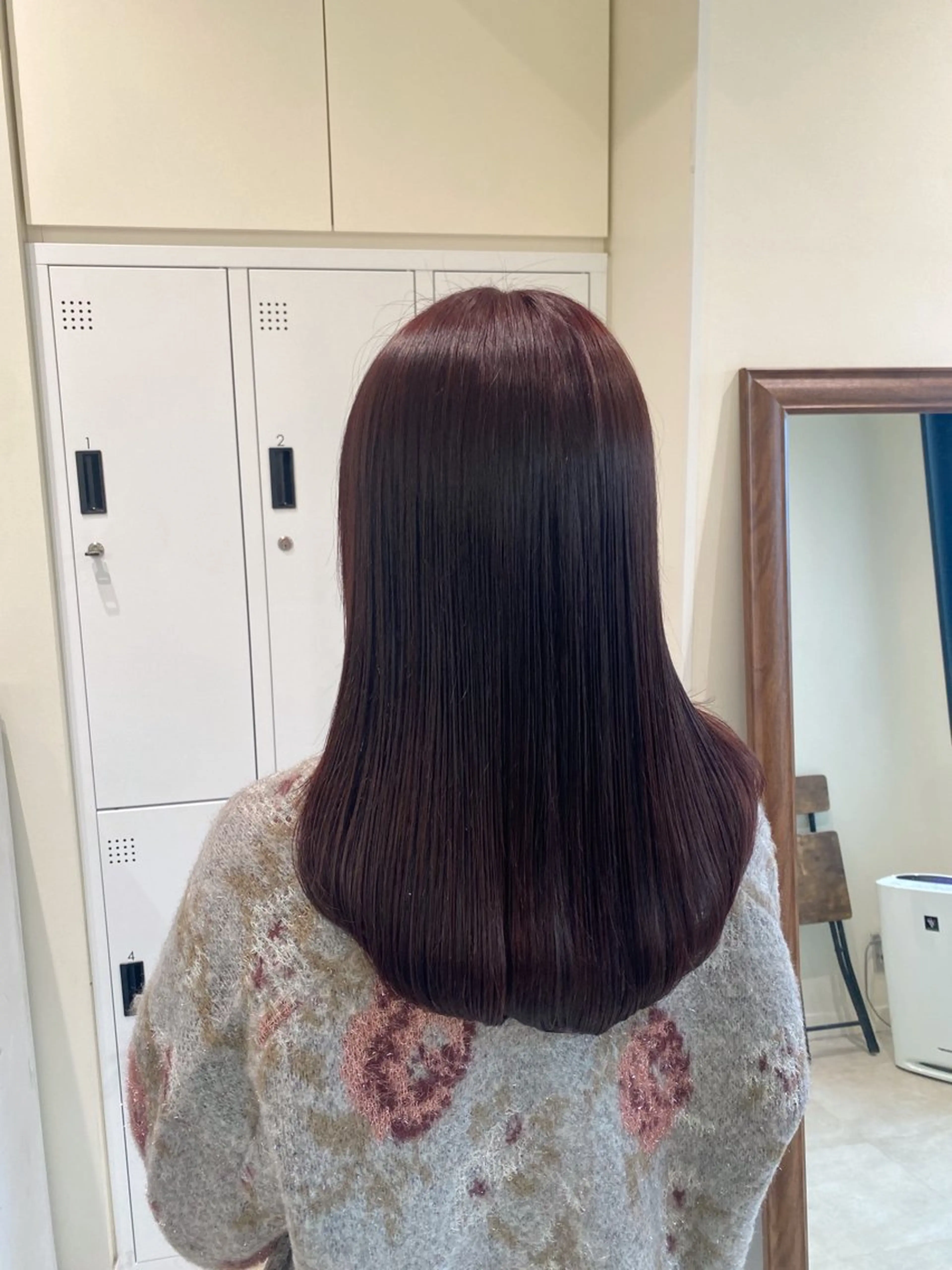 セミロング カラー レッドカラー 暖色カラー /ヘアアレンジ/花鈴のヘアスタイル