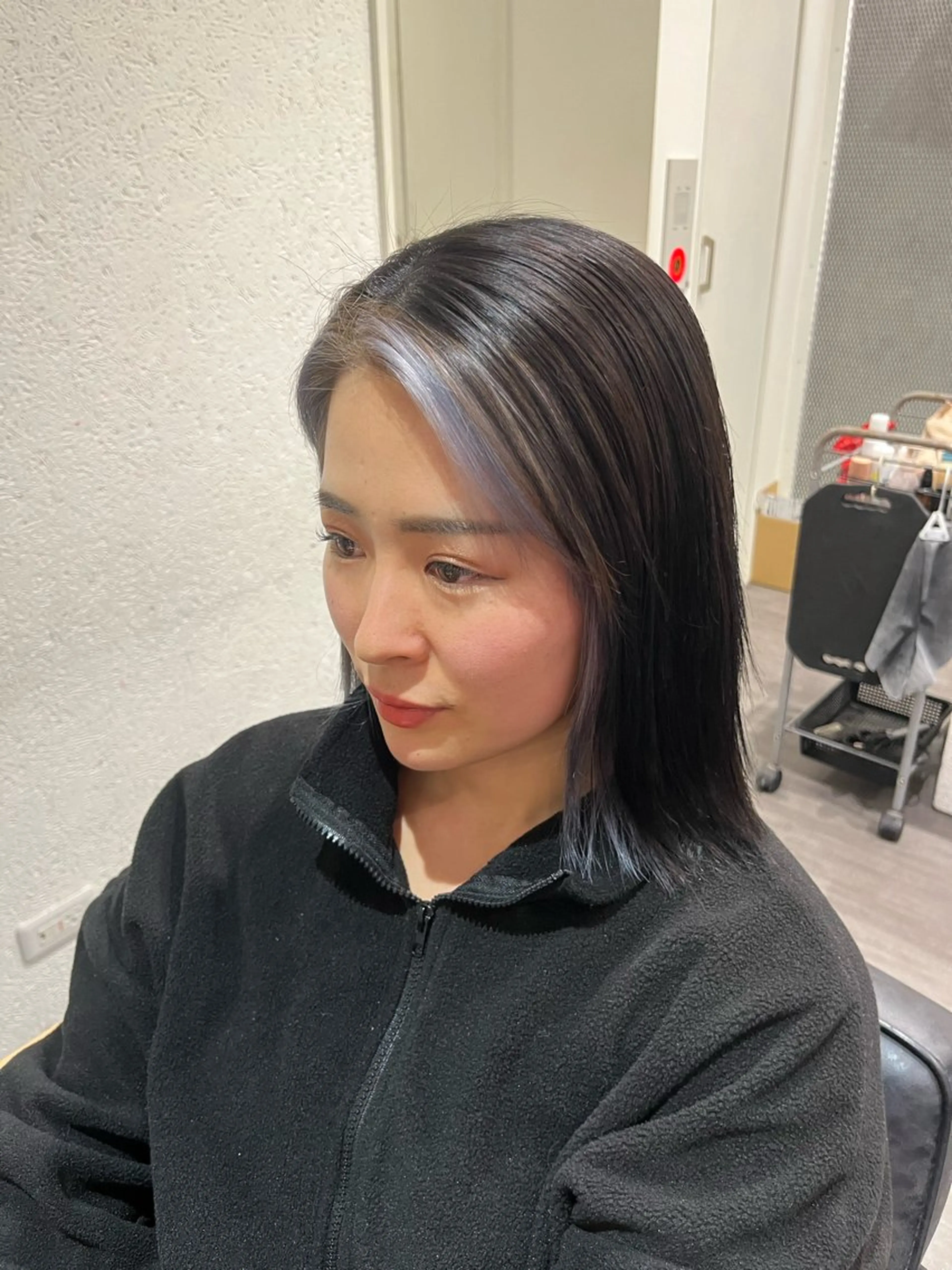 ミディアム カラー ミストバング  フェイスフレーミング ラベンダーカラー ヘアカラー トリートメント カラーリスト💟草間 紫音💟のヘアスタイル