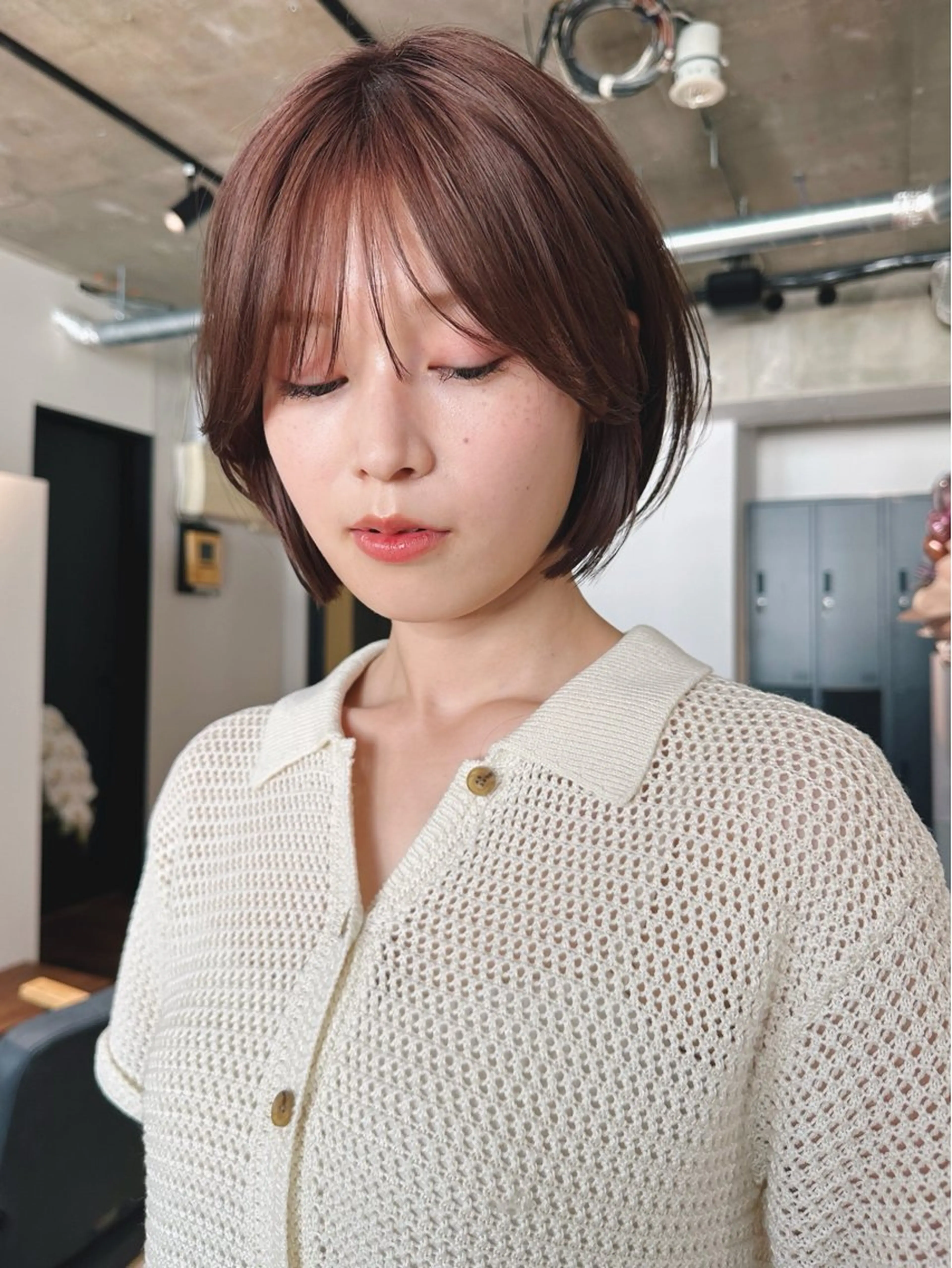 ショート カラー パーマ 🫧小顔×似合わせ× 透明感カラー🫧のヘアスタイル