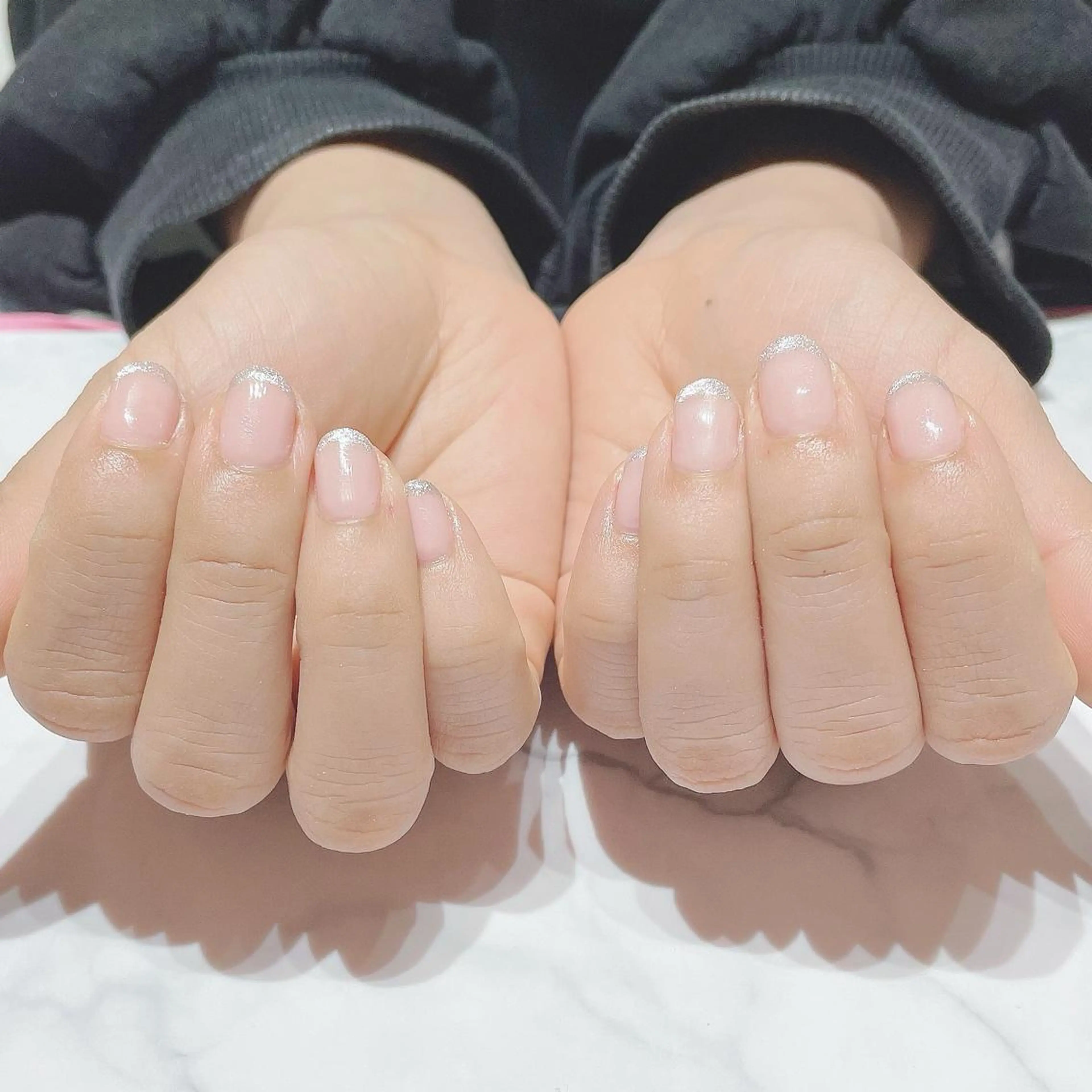 ネイル フレンチネイル マグネットネイル マグネットフレンチ ネイルサロン Belleのネイルデザイン