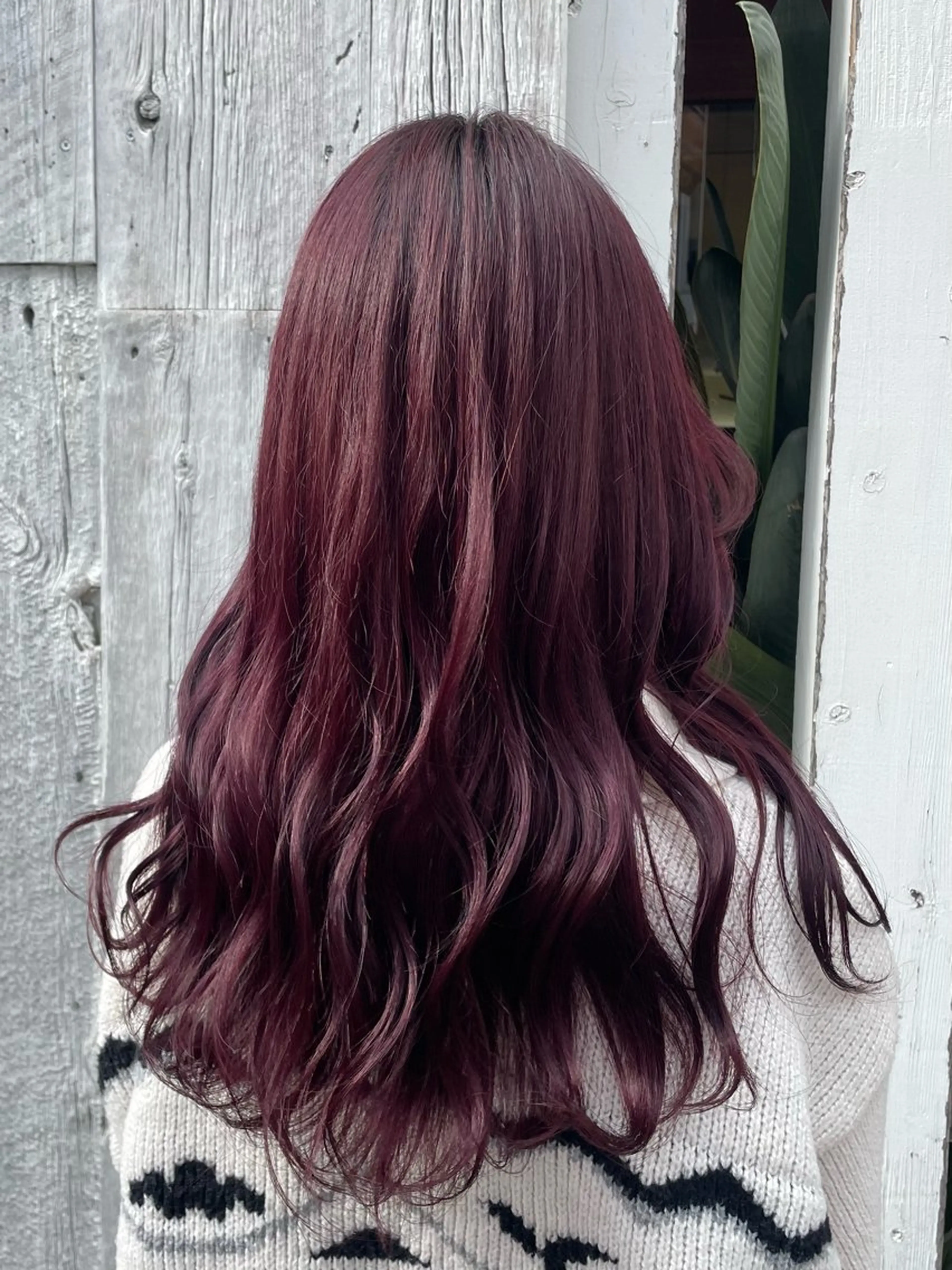 カラー レッドカラー ヘアカラー 髪質改善 UN BLEACHのヘアスタイル