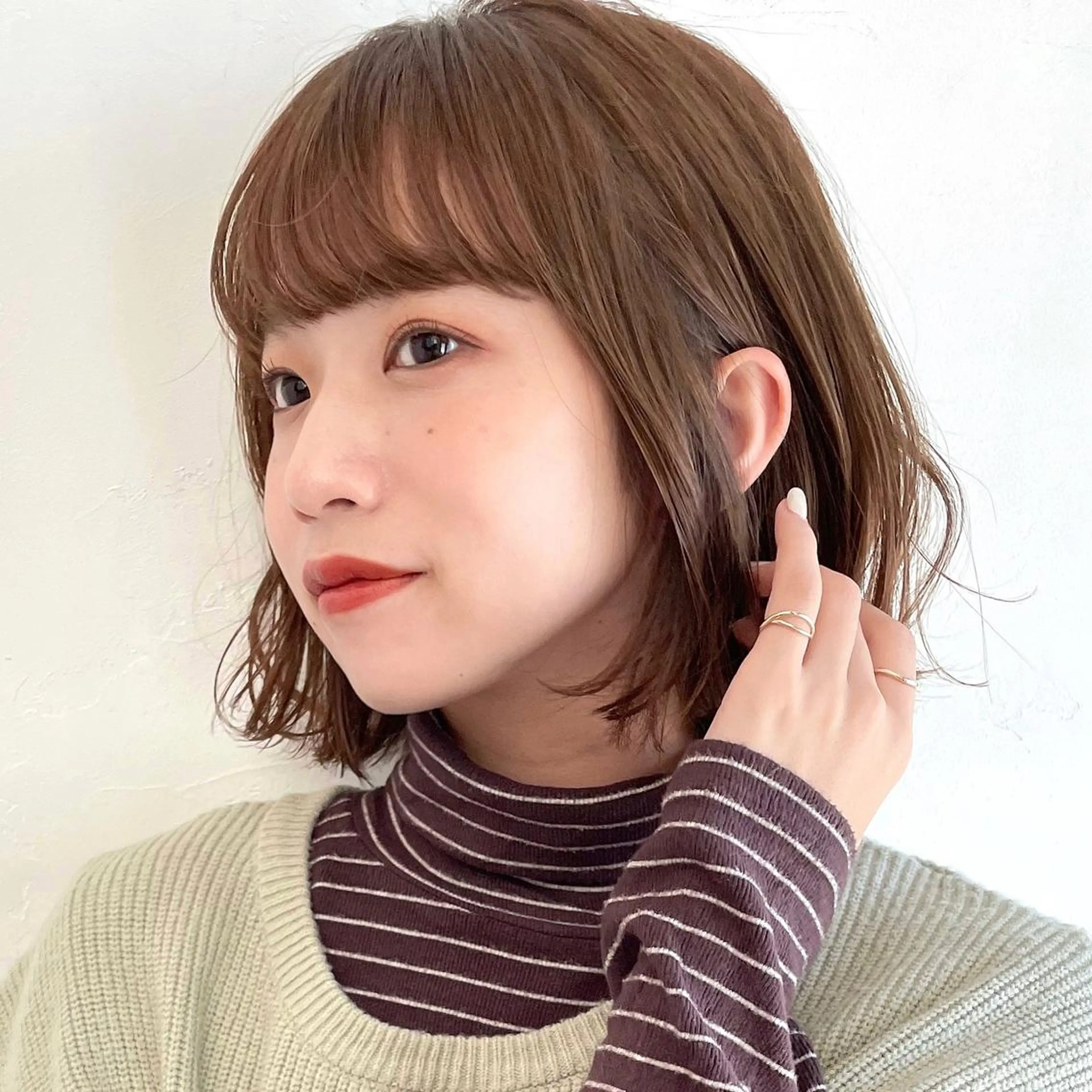 ショート カラー ヘアアレンジ ベージュカラー カット ヘアカラー OAK 学芸大学所属・秋葉萌　透明感カラー /レイヤー/ボブ♡のヘアスタイル