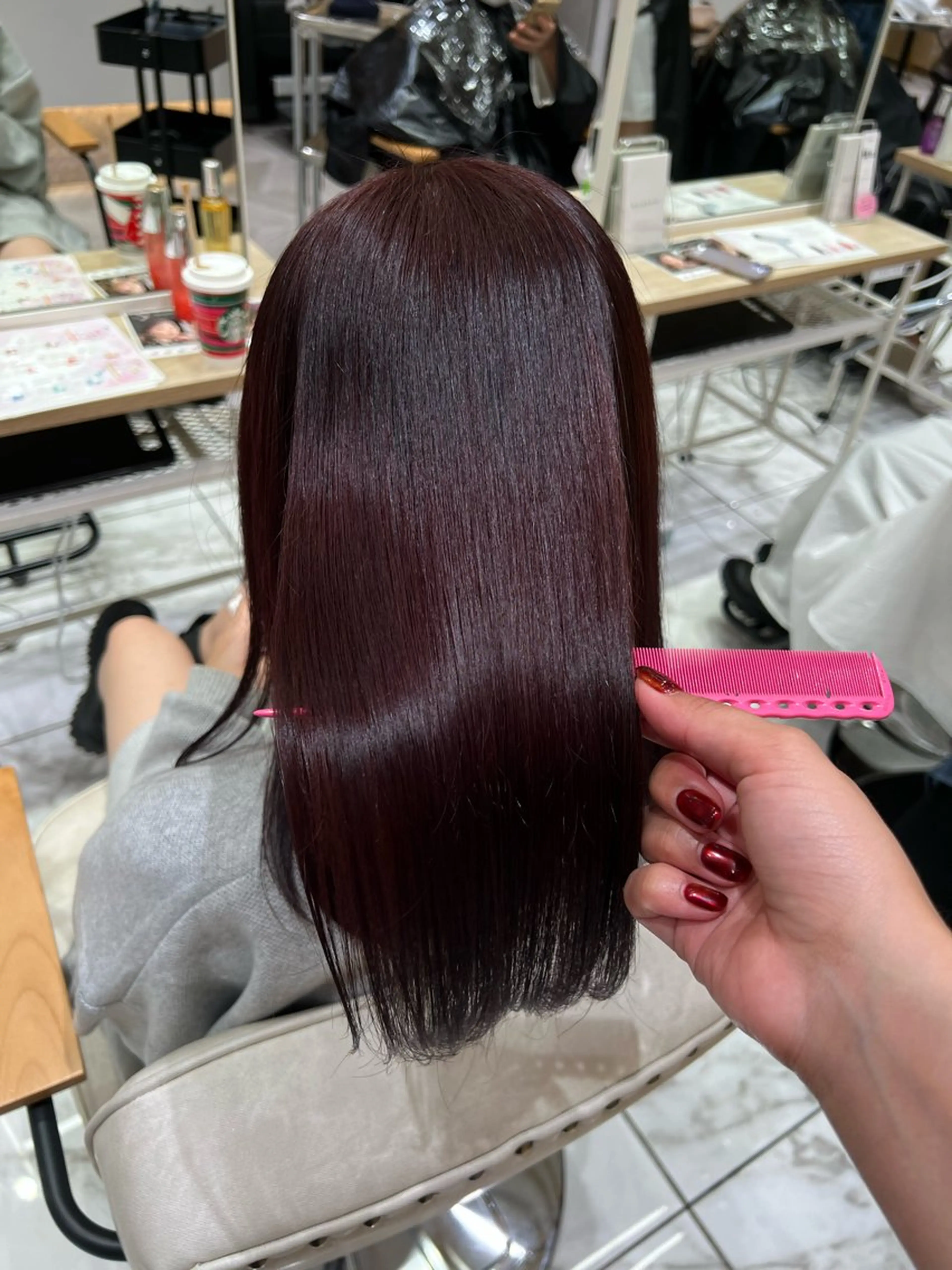 ミディアム カラー 髪質改善 トリートメント ヘアカラー 酸性ストレート/ カスミ🩰のヘアスタイル