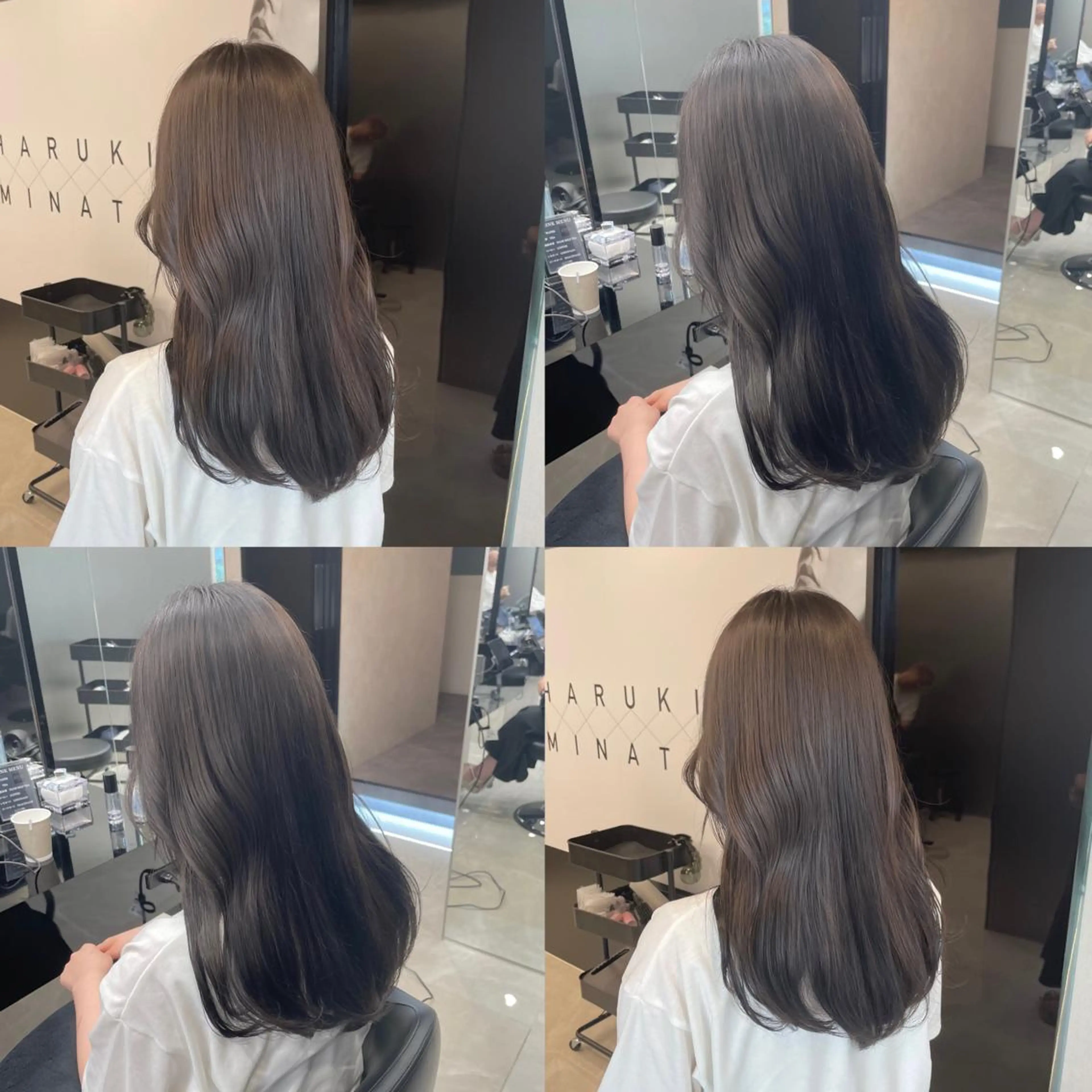 セミロング カラー 透明感カラー グレージュ ヘアカラー トリートメント HARUKI MINATO Japan SENDAI所属・🌈【透明感・韓国 ヘア】がっきー🌈のヘアスタイル