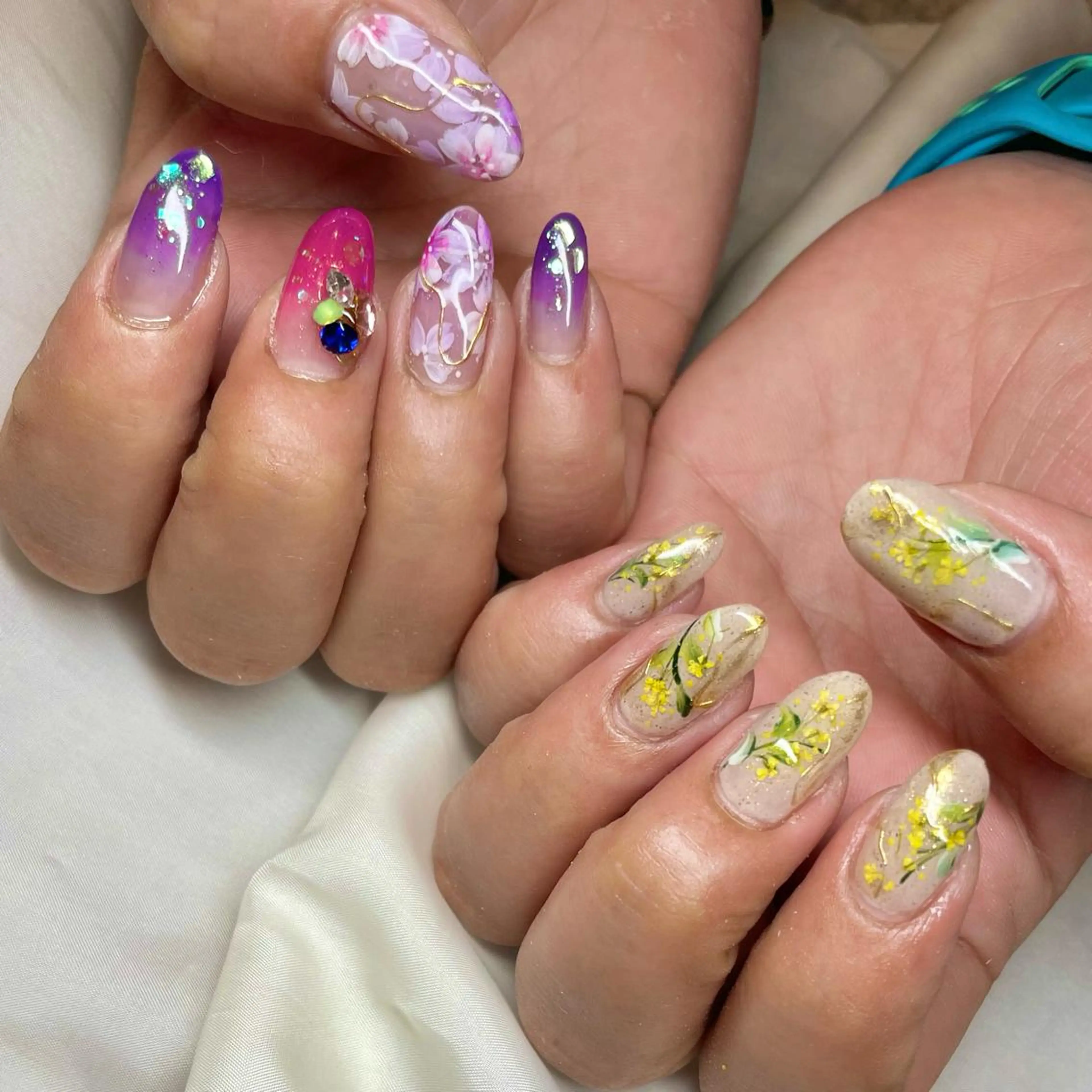 ロング カラー パーマ ヘアアレンジ メンズ キッズ ネイル マツエク・マツパ アイブロウ 桜ネイル nail&eye Aoのマツエク・マツパデザイン