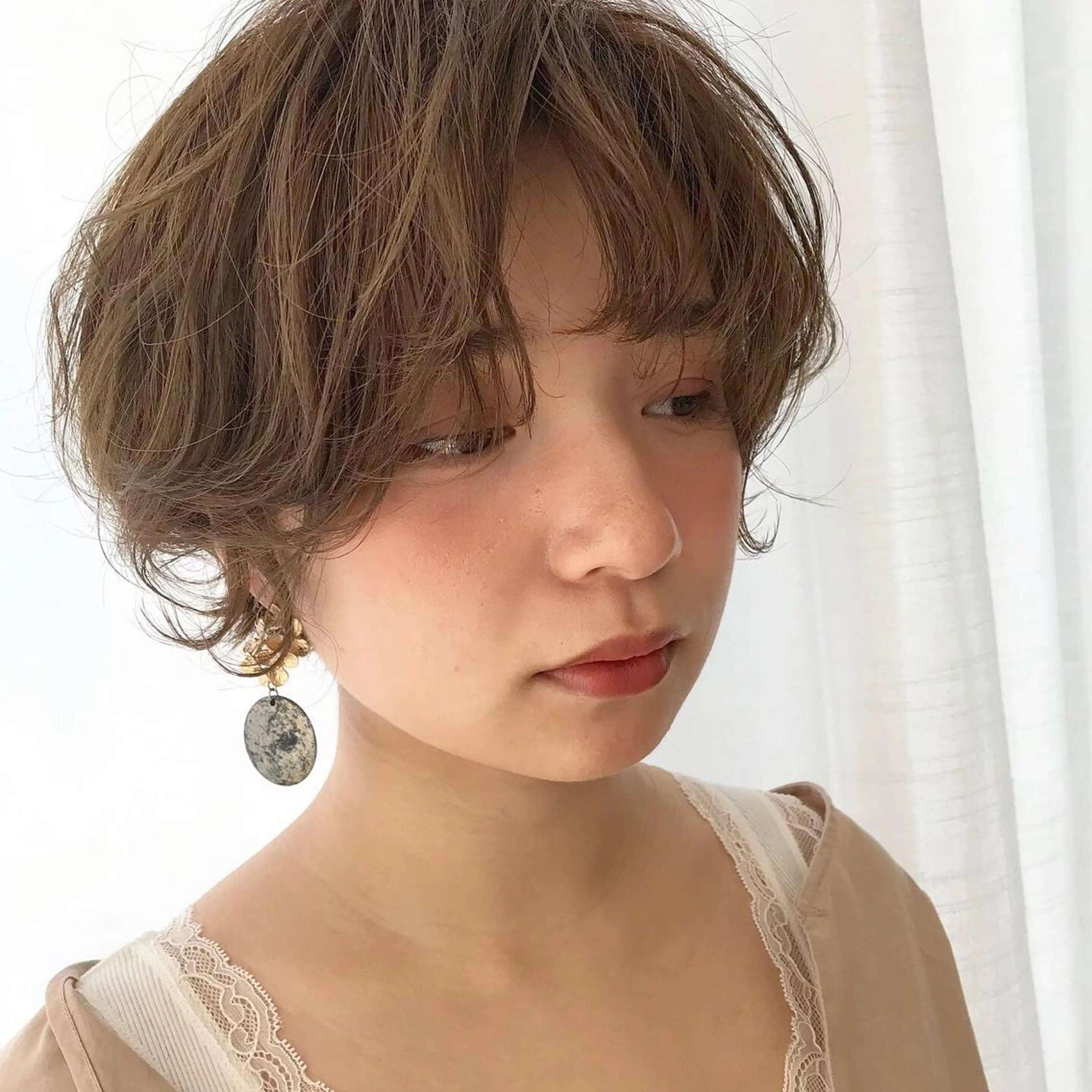 ショート カラー アッシュ ベージュカラー ハイライトカラー ハイライト カット ヘアカラー 福島成美/髪質改善 縮毛矯正/カラーのヘアスタイル