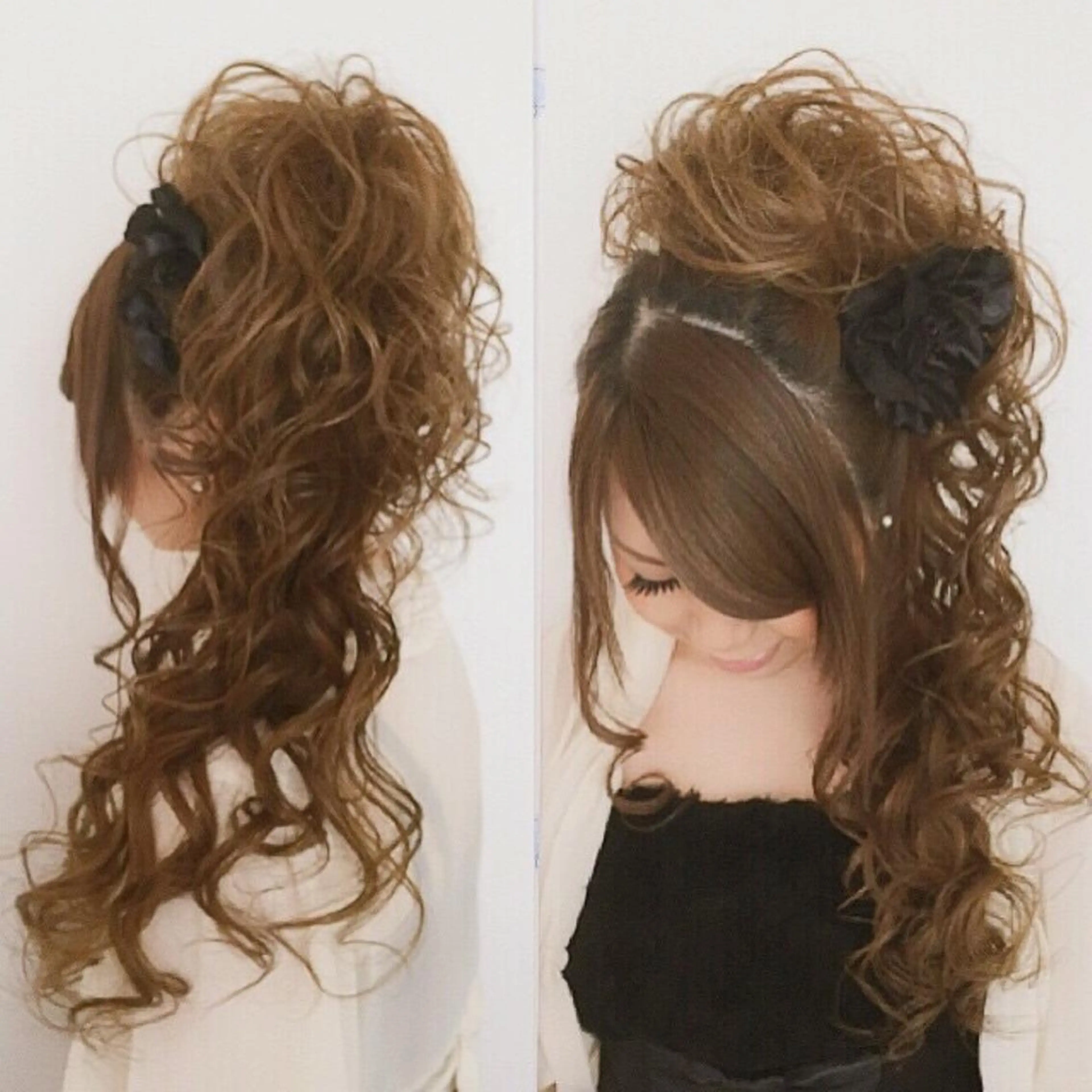 ロング ヘアアレンジ ヘアセット KANA カナのマツエク・マツパデザイン