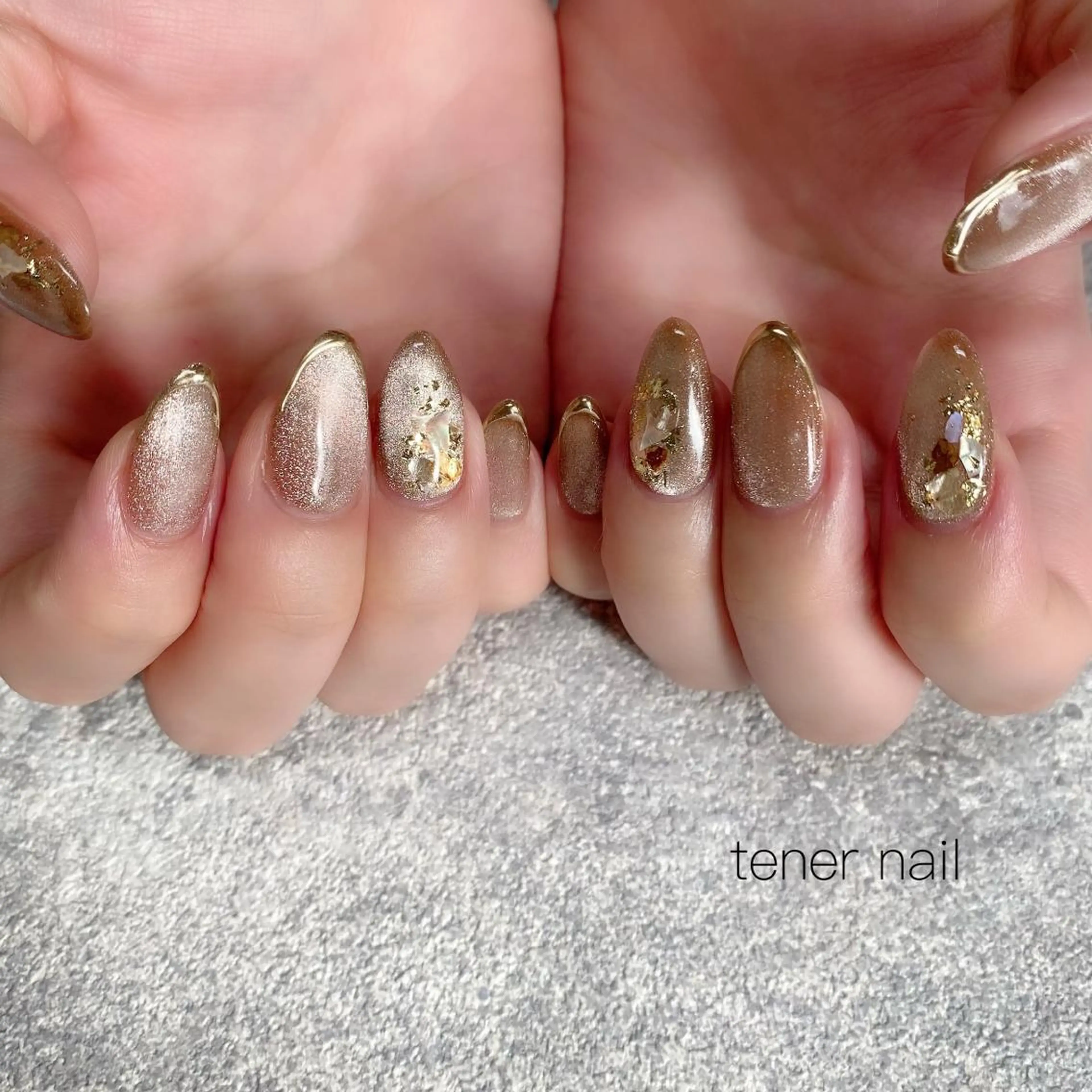 ネイル フレンチネイル マグネットネイル ミラーネイル tener  nail  テネルネイル所属・テネルネイル tener nailのネイルデザイン