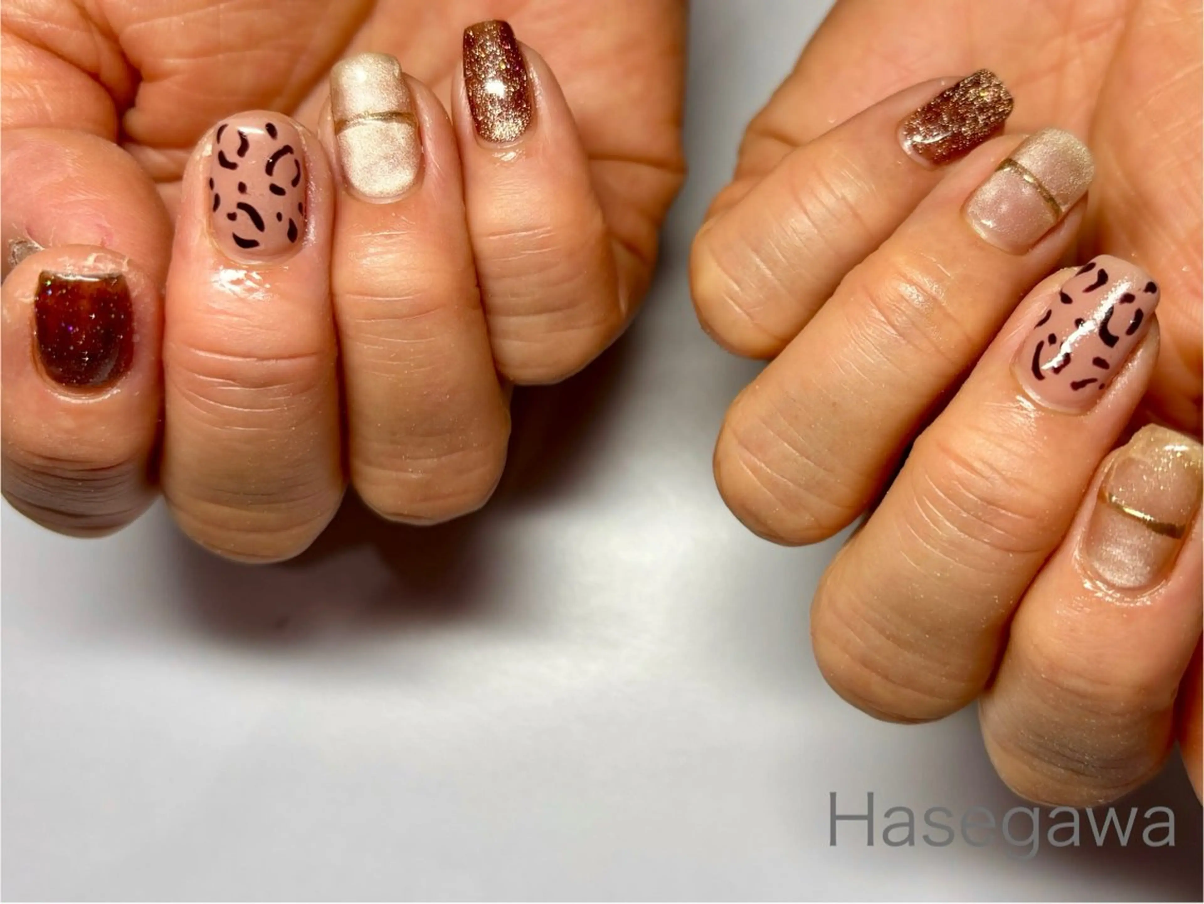 ネイル アニマル柄 アートネイル マグネットネイル ミラーネイル ハンドネイル DROP所属・DROP 長谷川のネイルデザイン