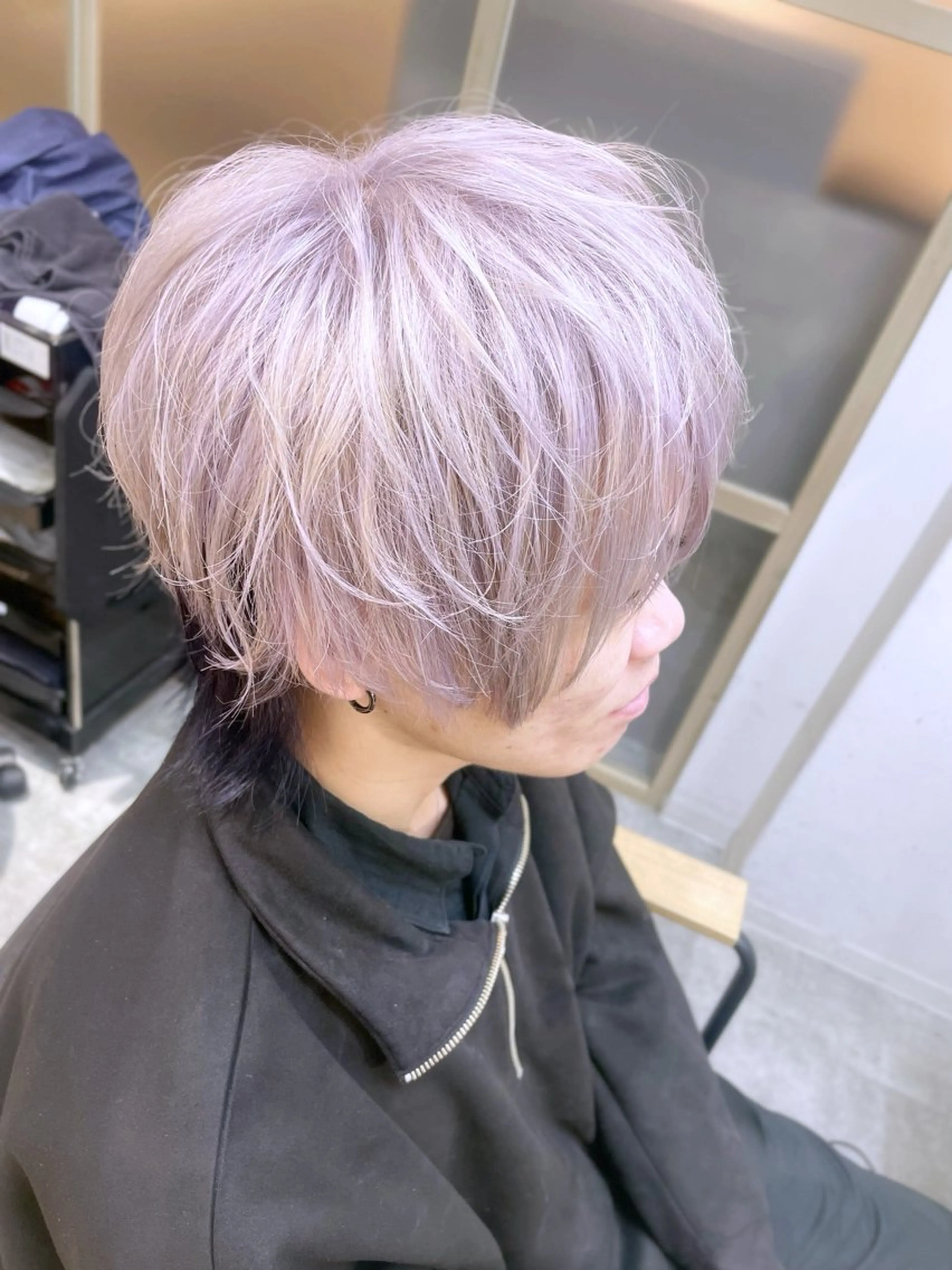 ミディアム カラー メンズ カット ヘアカラー トリートメント EMANON新宿南口所属・🦄中性ウルフ ☁️Shiori🦄のヘアスタイル
