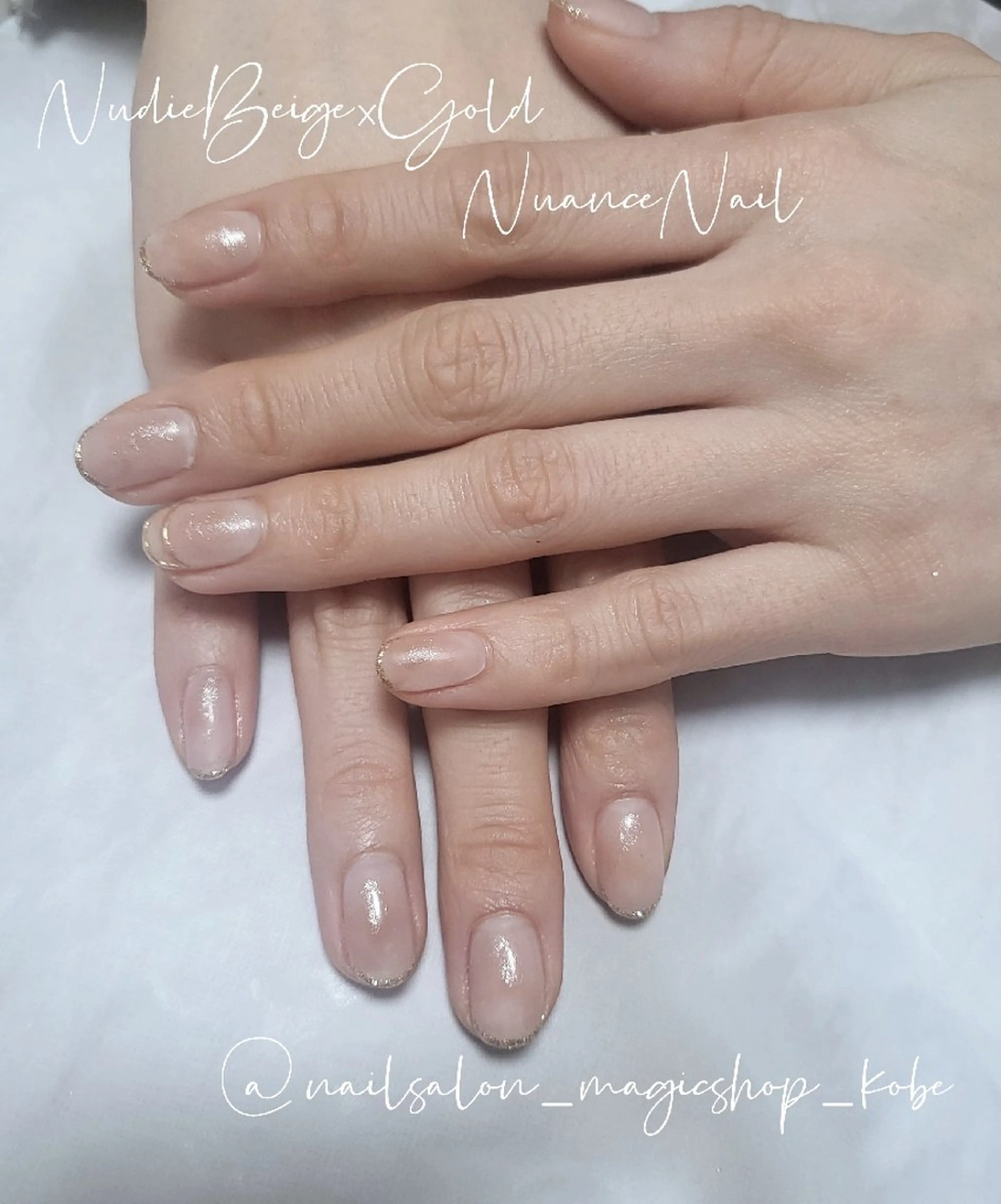 ネイル フレンチネイル ジェルネイル ゴールド マグネットネイル ミラーネイル ハンドネイル Nailsalon MagicShopのネイルデザイン