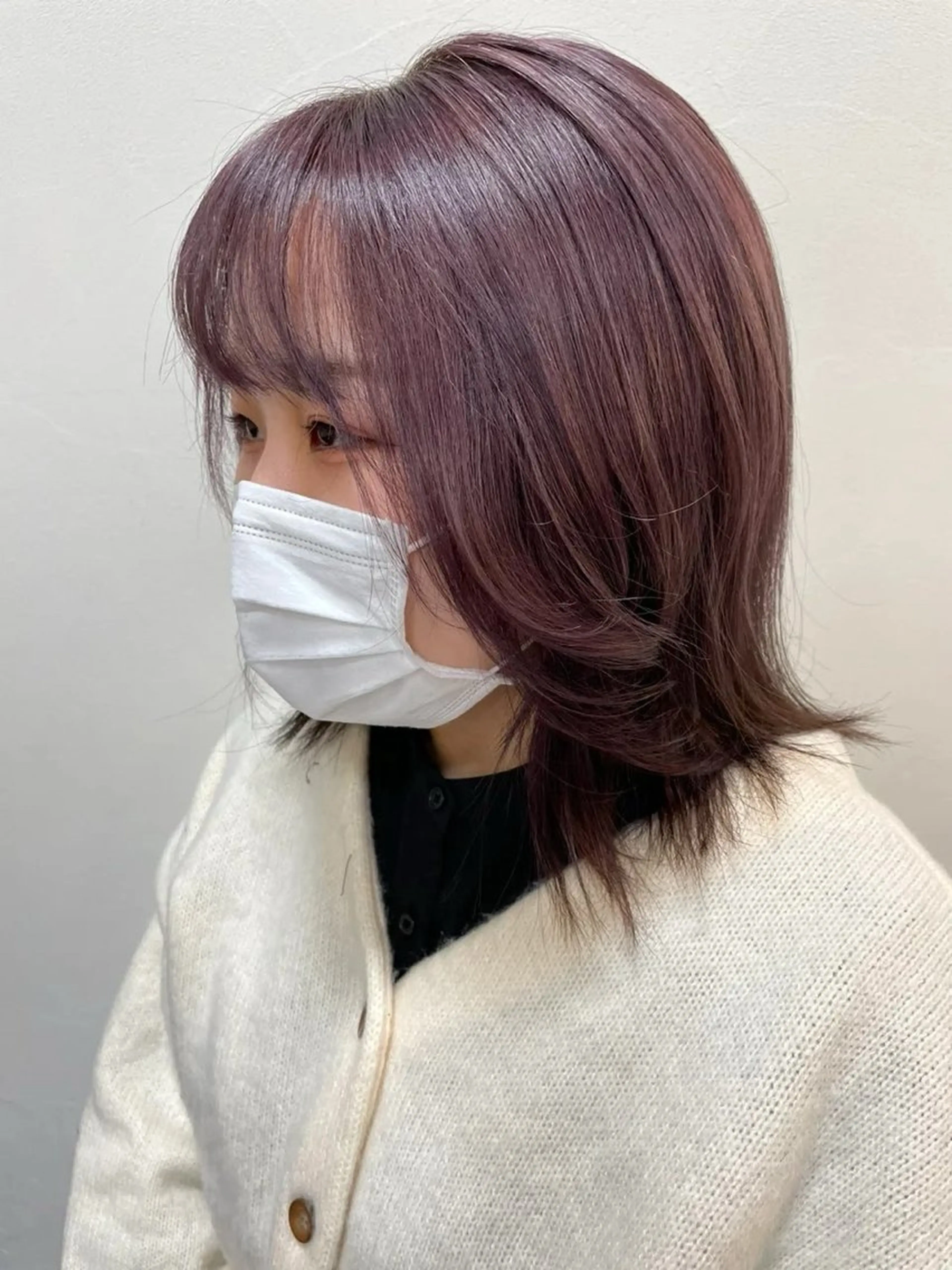 ミディアム カラー 飯島朋香 オリーブベージュ🌿のヘアスタイル