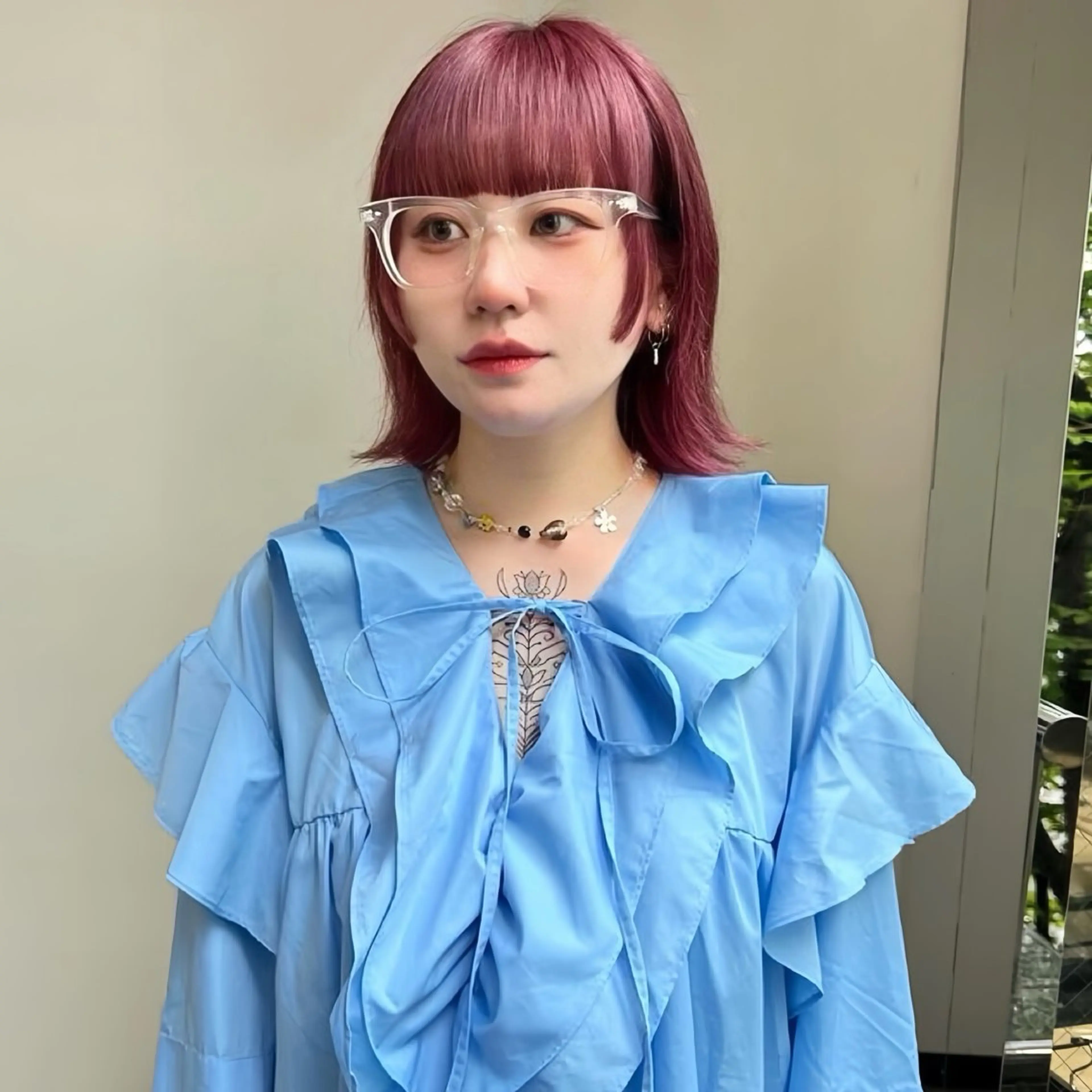 ミディアム 姫カット 似合わせカット カット ヘアカラー AI TOKYO　S所属・mizuki 【韓国レイヤー】のヘアスタイル