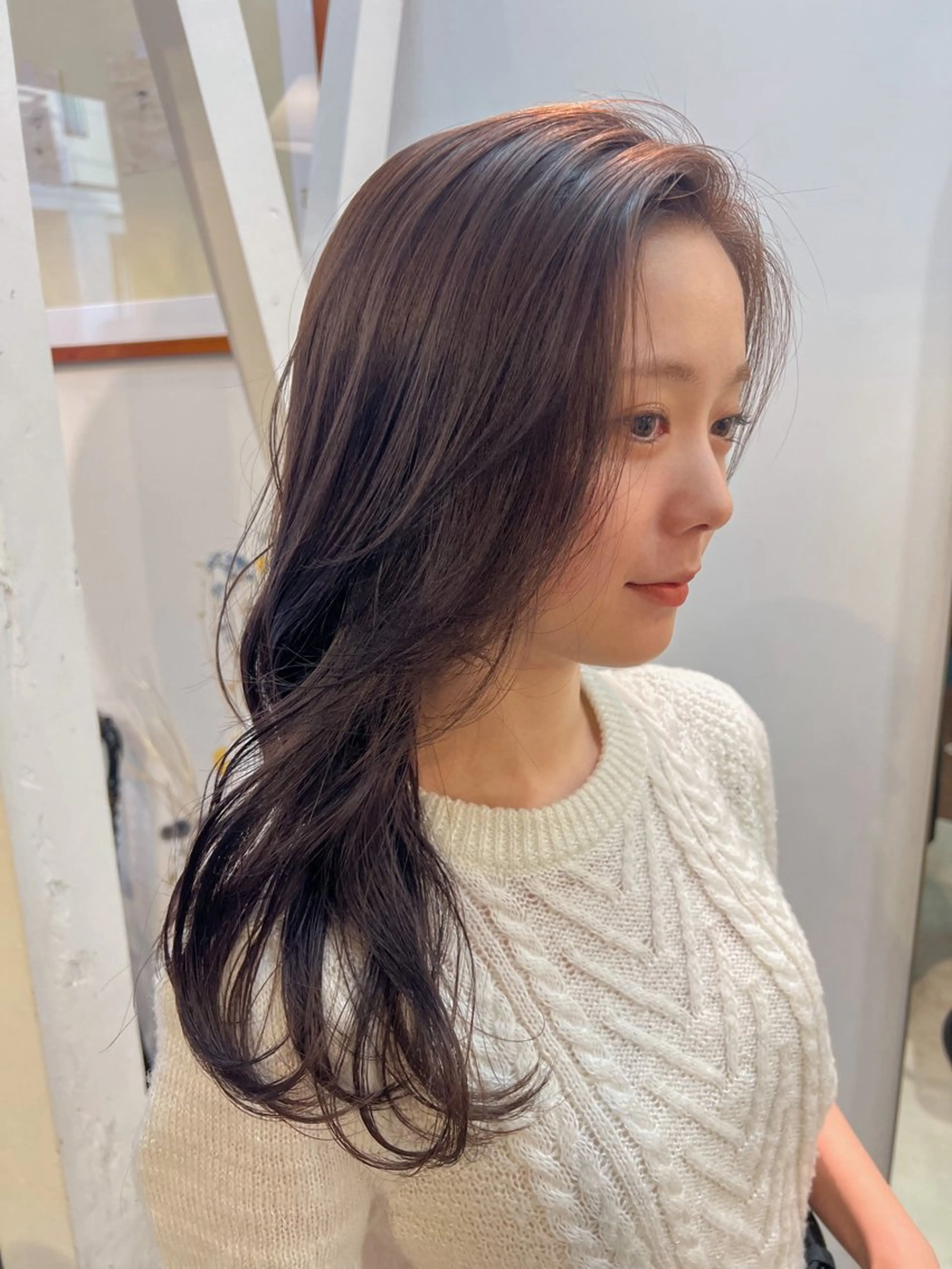ロング カラー ラベンダーカラー 韓国風ヘア レイヤーカット カット ヘアカラー トリートメント ヘッドスパ 色素薄めカラー❤︎ chihiroのヘアスタイル