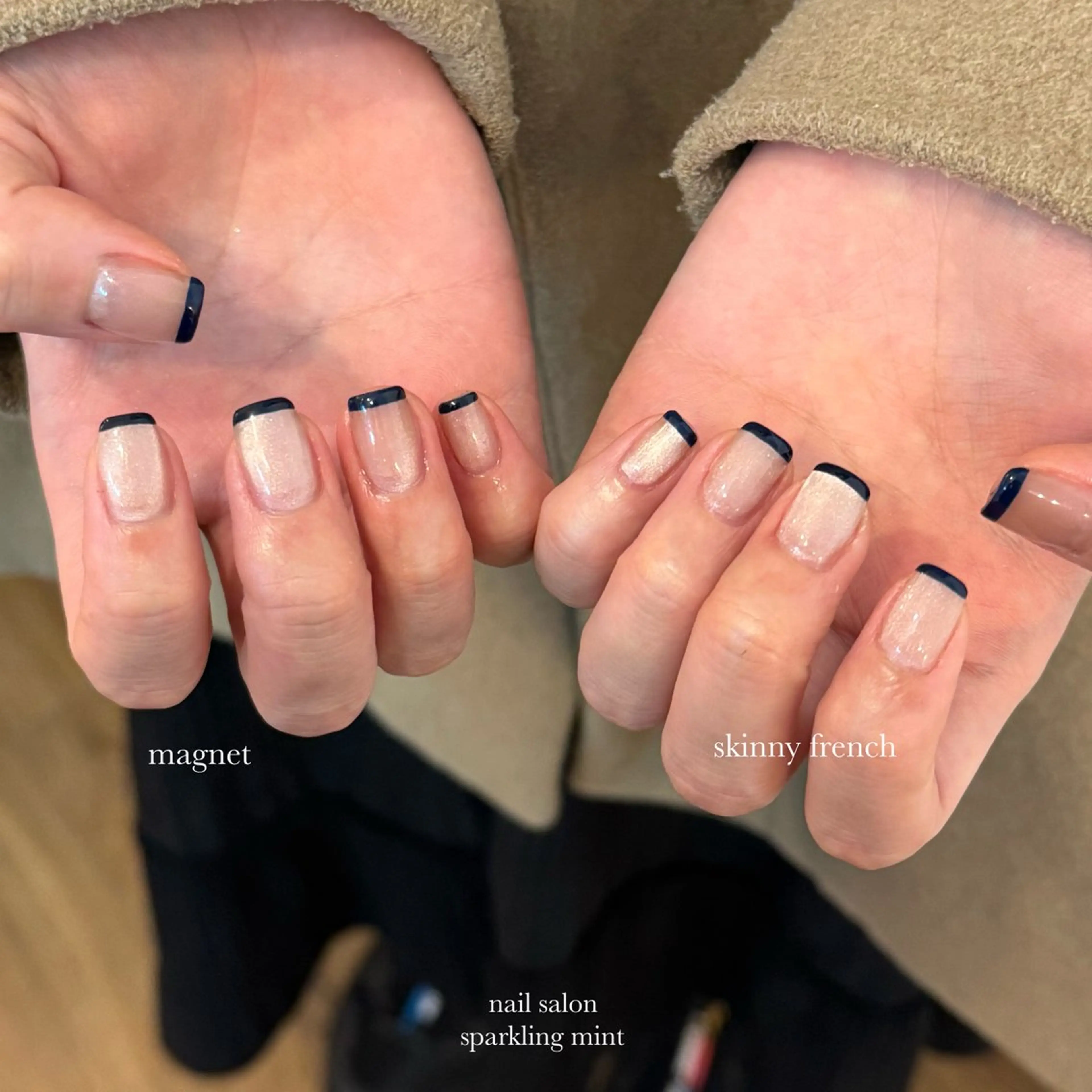 ネイル フレンチネイル マグネットネイル ハンドネイル natsuki 🎀💎モデル様募集のネイルデザイン