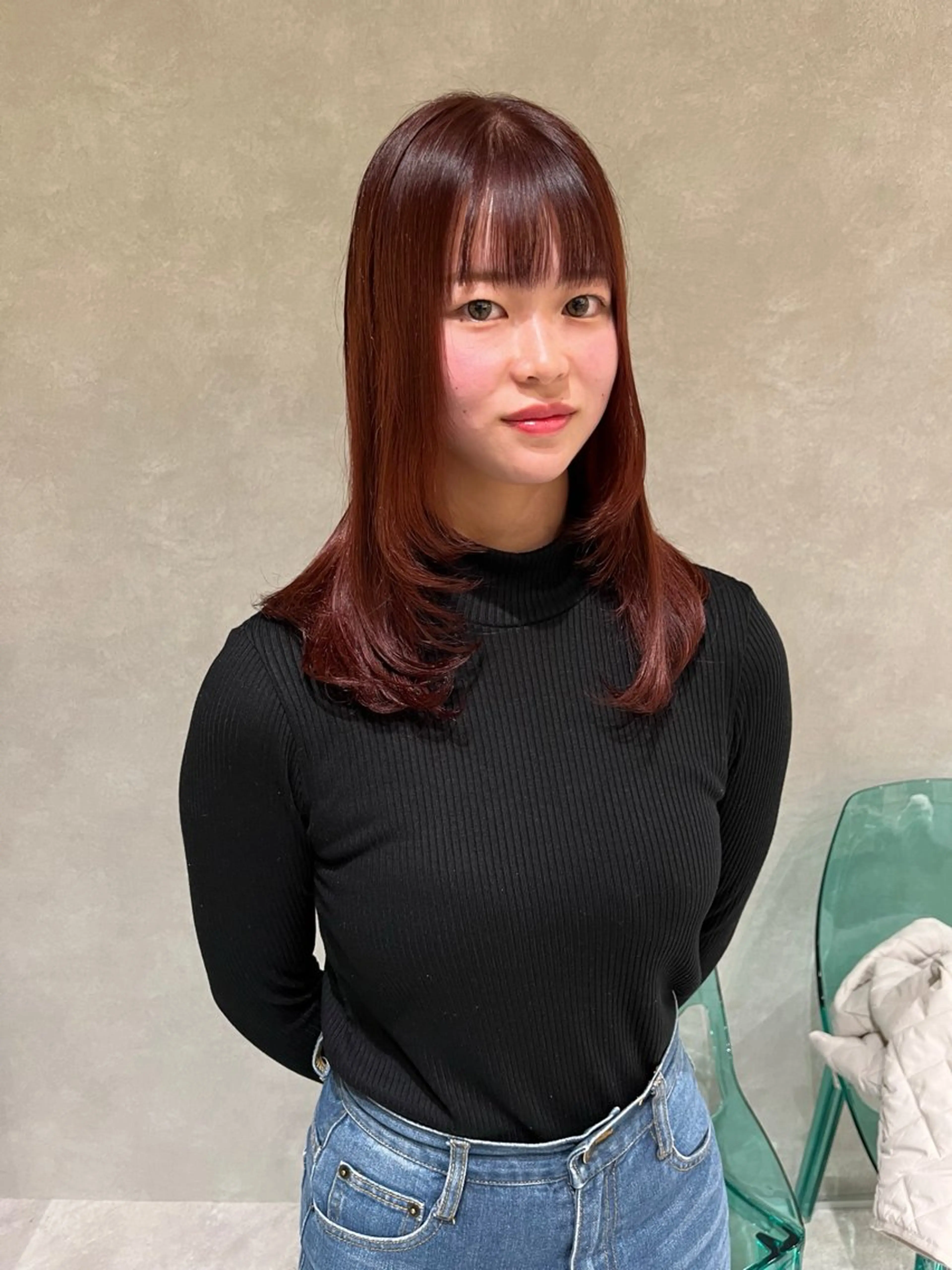 セミロング カット ヘアカラー トリートメント ウルフ.クロスパーマ 🖤RYOKAのヘアスタイル