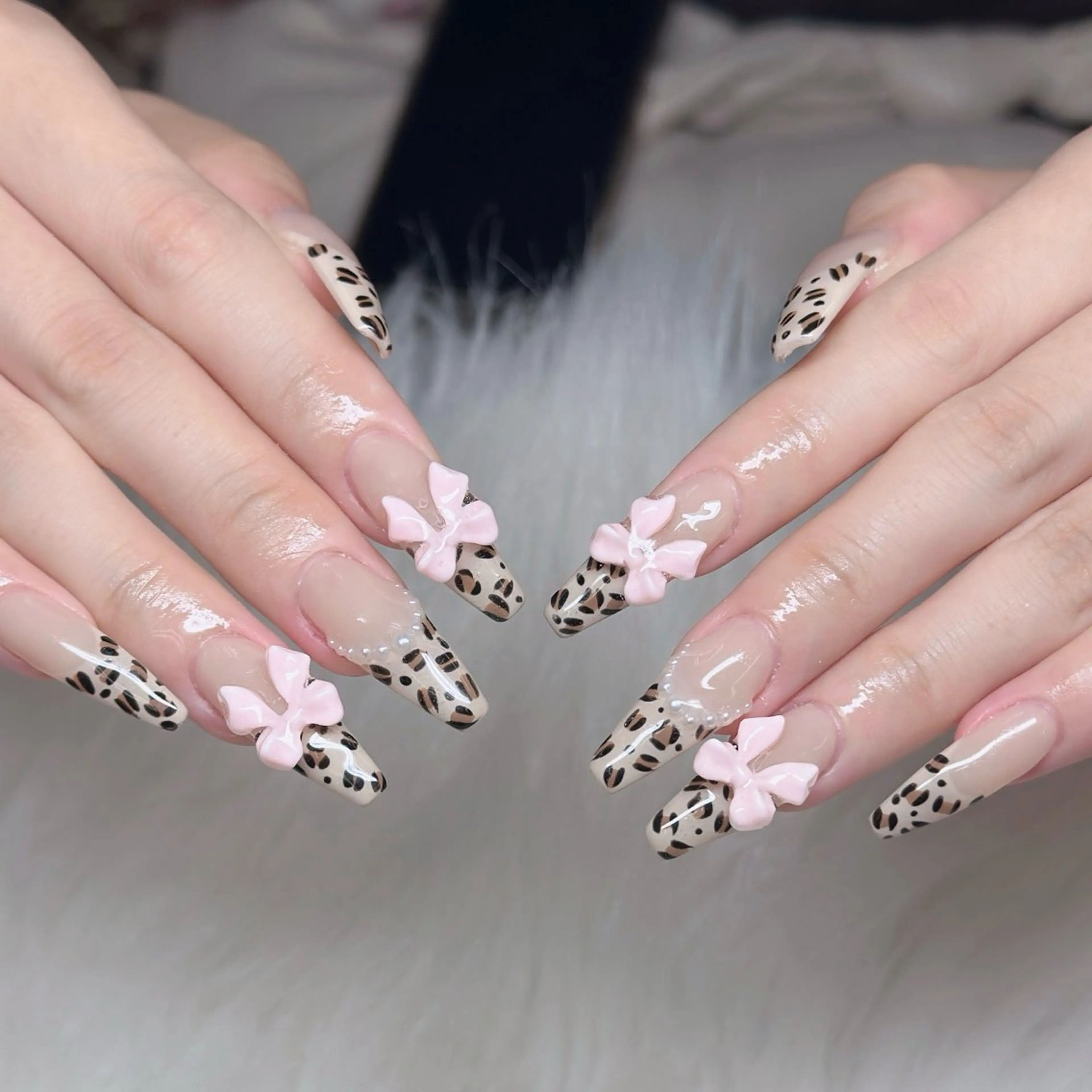 ネイル ロングネイル マグネットネイル リボン 夏ネイル スーパーロングネイル ハンドネイル Hani Nail XUKAのネイルデザイン