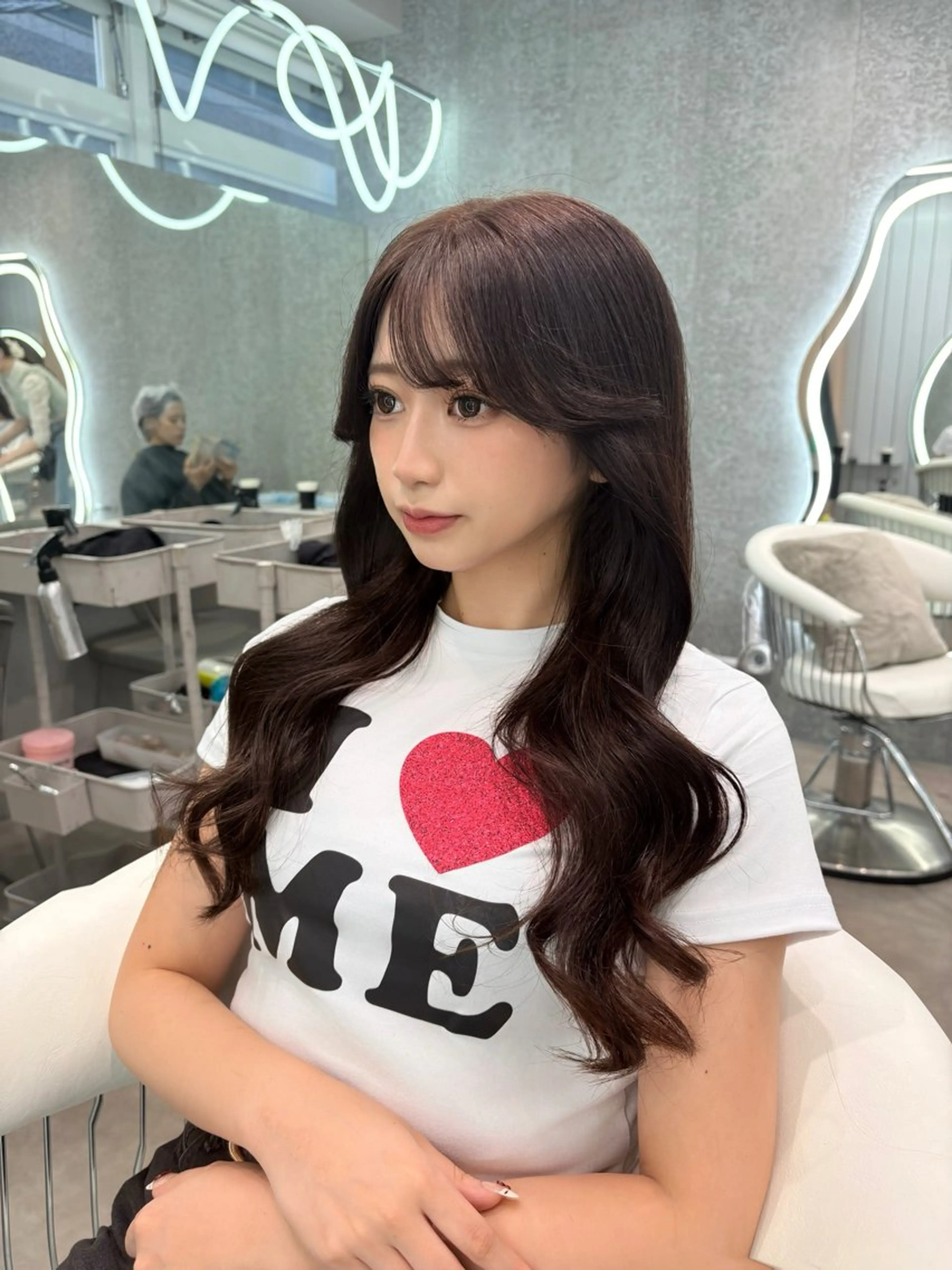 ロング ヘアアレンジ アッシュ ボブ くびれヘア 顔まわりレイヤー 顔周りカット カット トリートメント ヘアセット 大宮‎🤍韓国ヘア‎ 髪質改善 佐藤 和のヘアスタイル