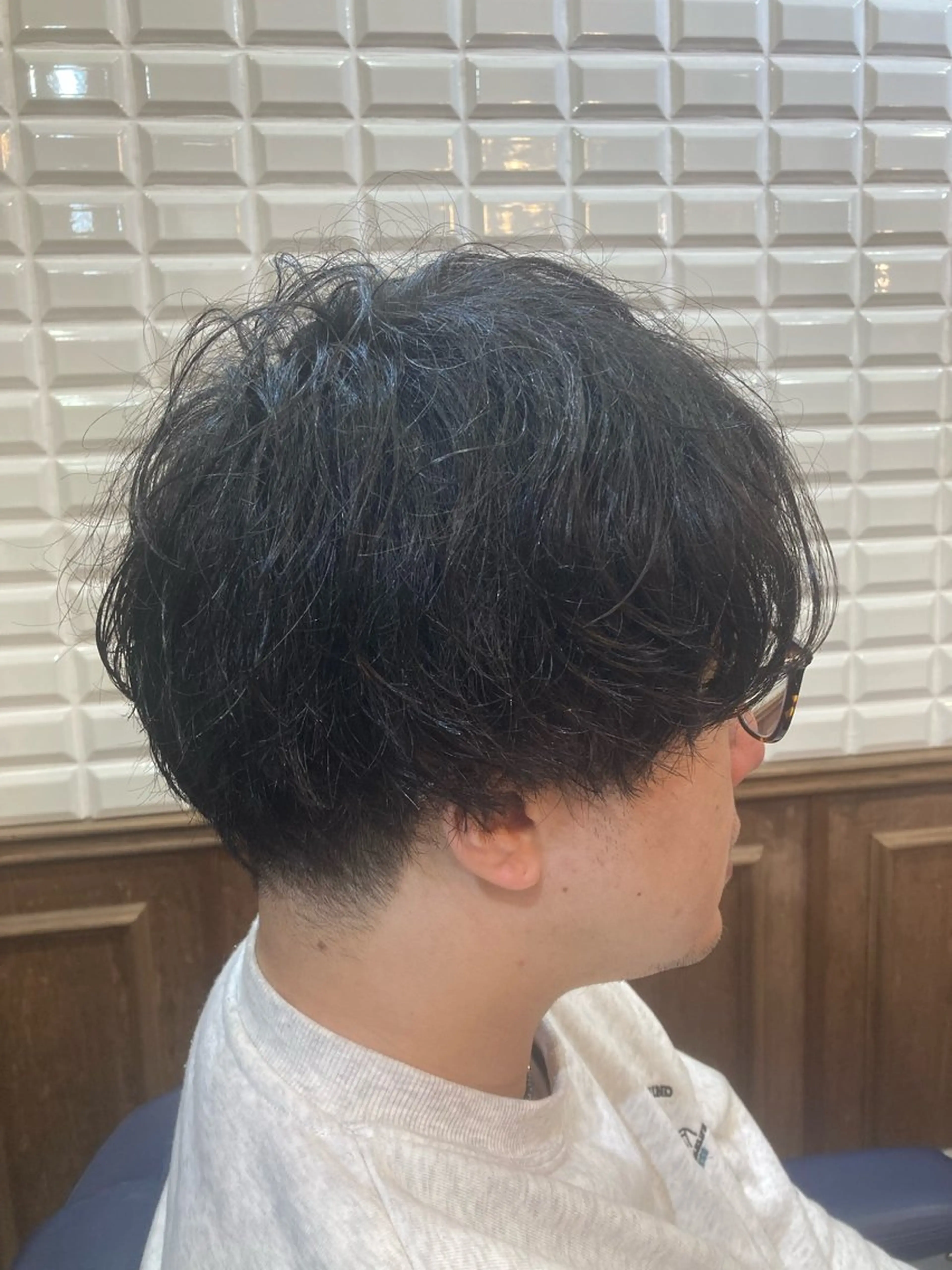 ミディアム メンズ 刈り上げ くせ毛 カット トリートメント ルピナス中田店長 山口大地のヘアスタイル