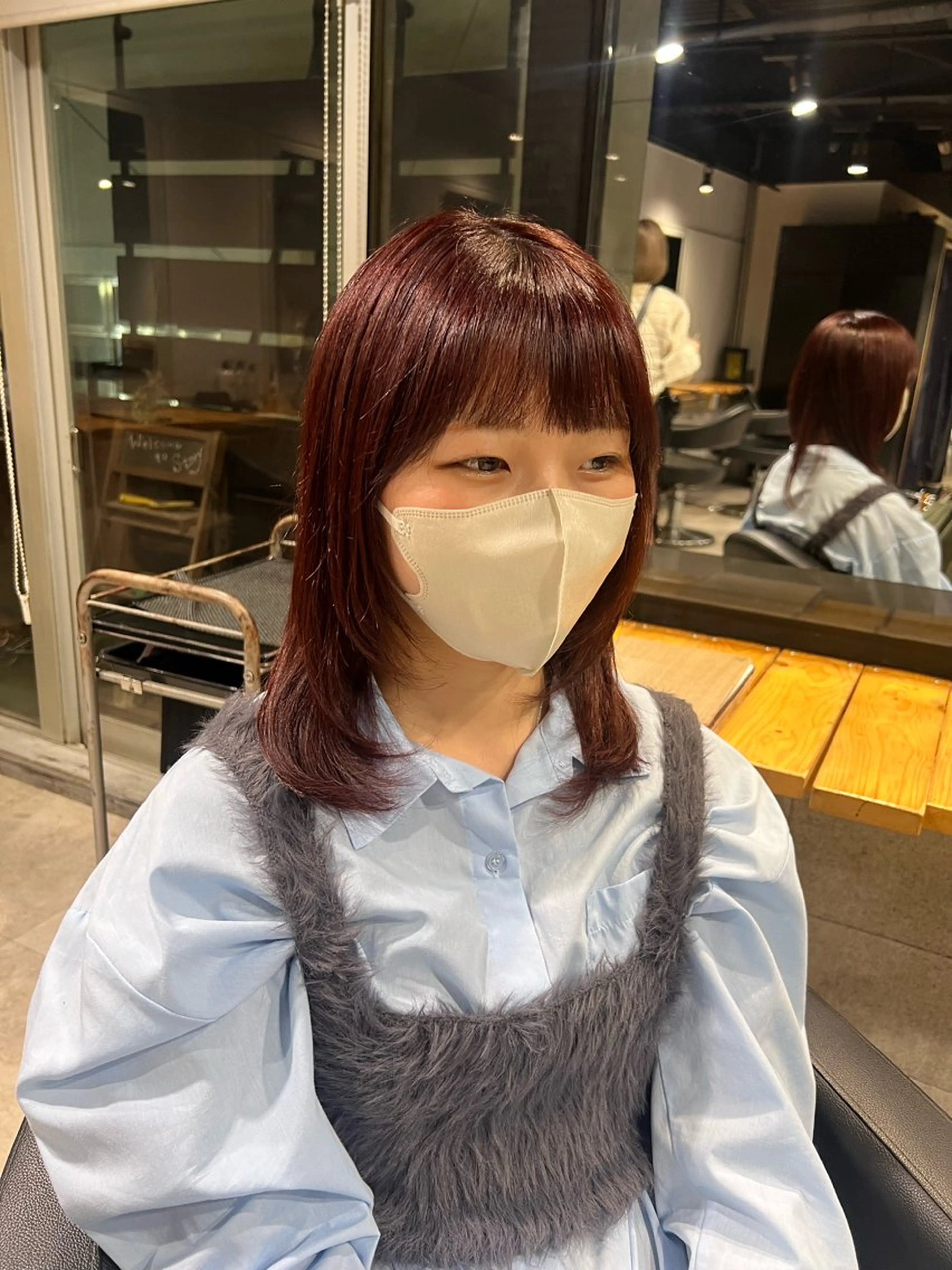 ミディアム カラー ヘアカラー トリートメント NANAMI🩵可愛 さ大人っぽさ韓国ヘアのヘアスタイル