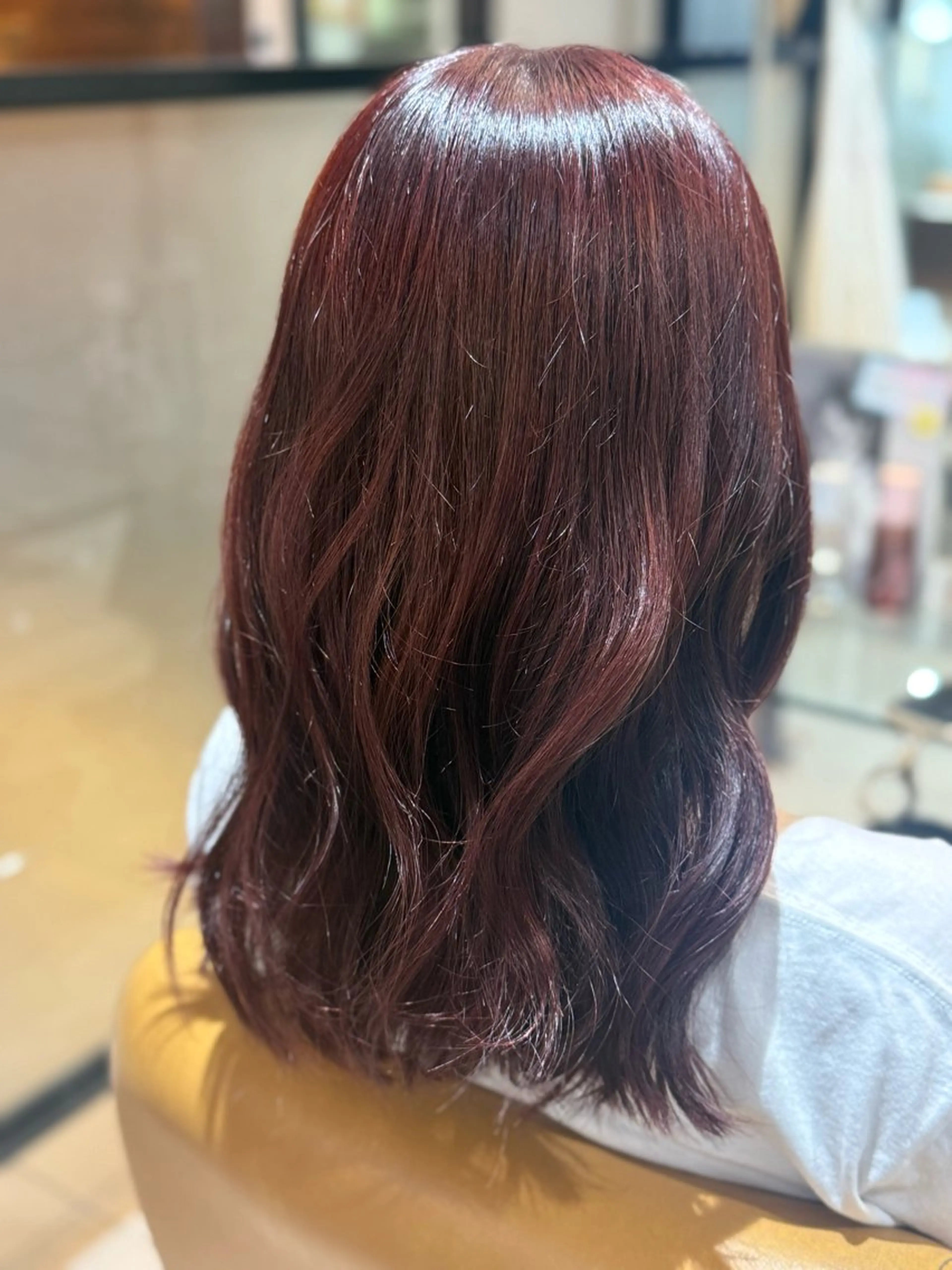 カラー ボルドーカラー さくら🤍ྀི モデル募集のヘアスタイル