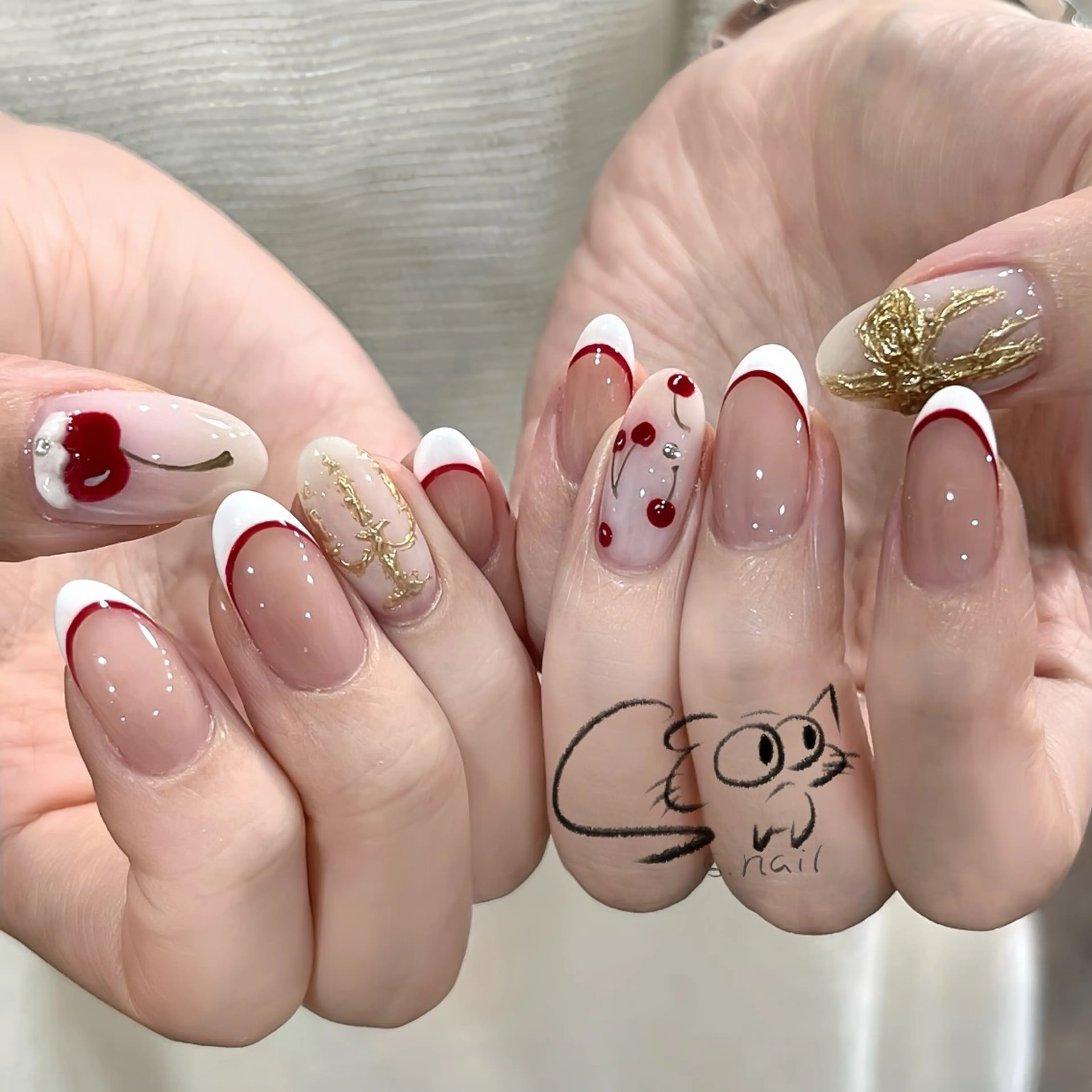 ネイル チークネイル フレンチネイル グラデーション マグネットネイル ワンカラーネイル ハンドネイル S.nail所属・S.nail _のネイルデザイン