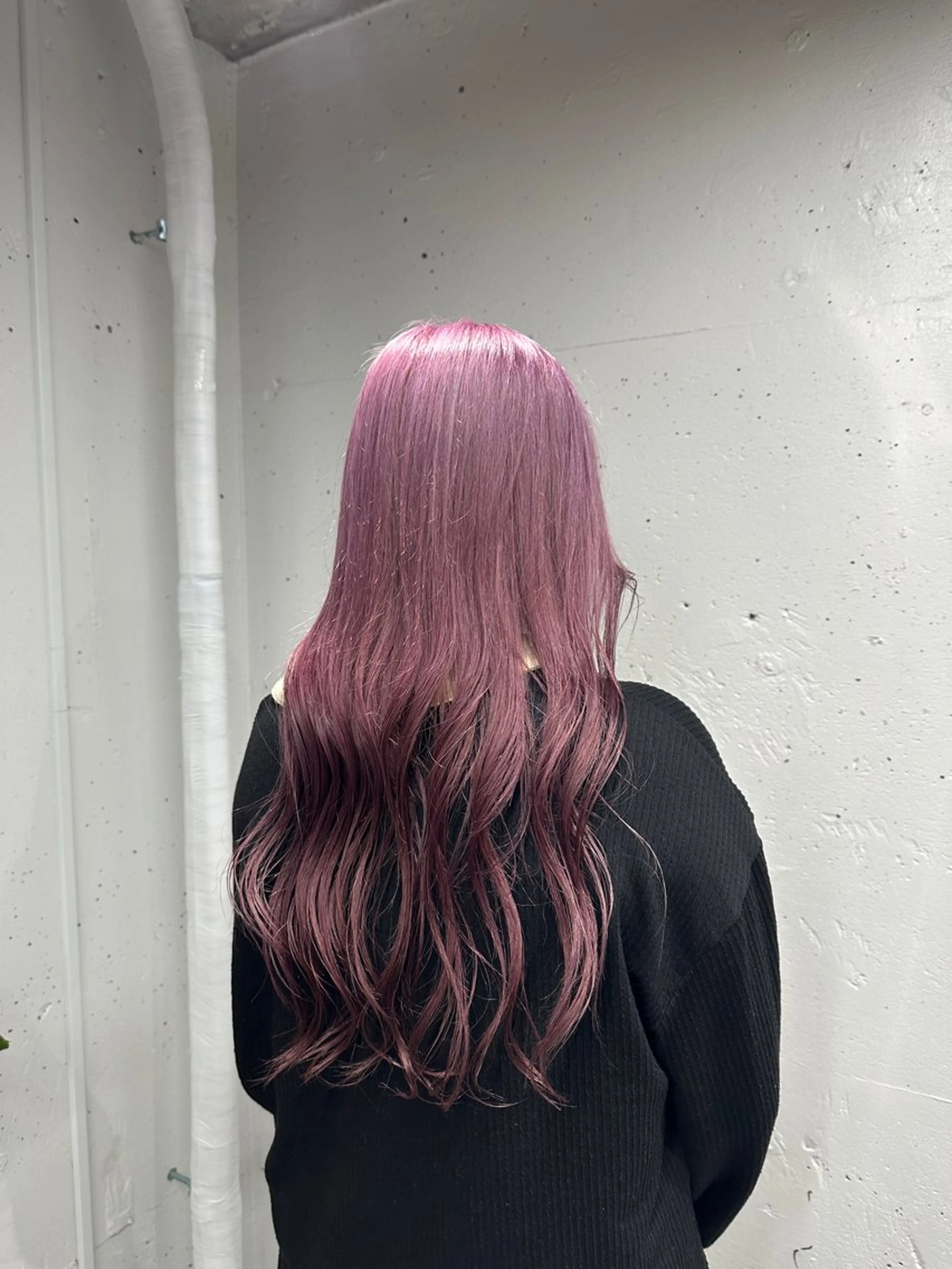 ロング カラー ブリーチ ラベンダーカラー ピンクカラー ピンクラベンダー YUNA★ メンズパーマのヘアスタイル