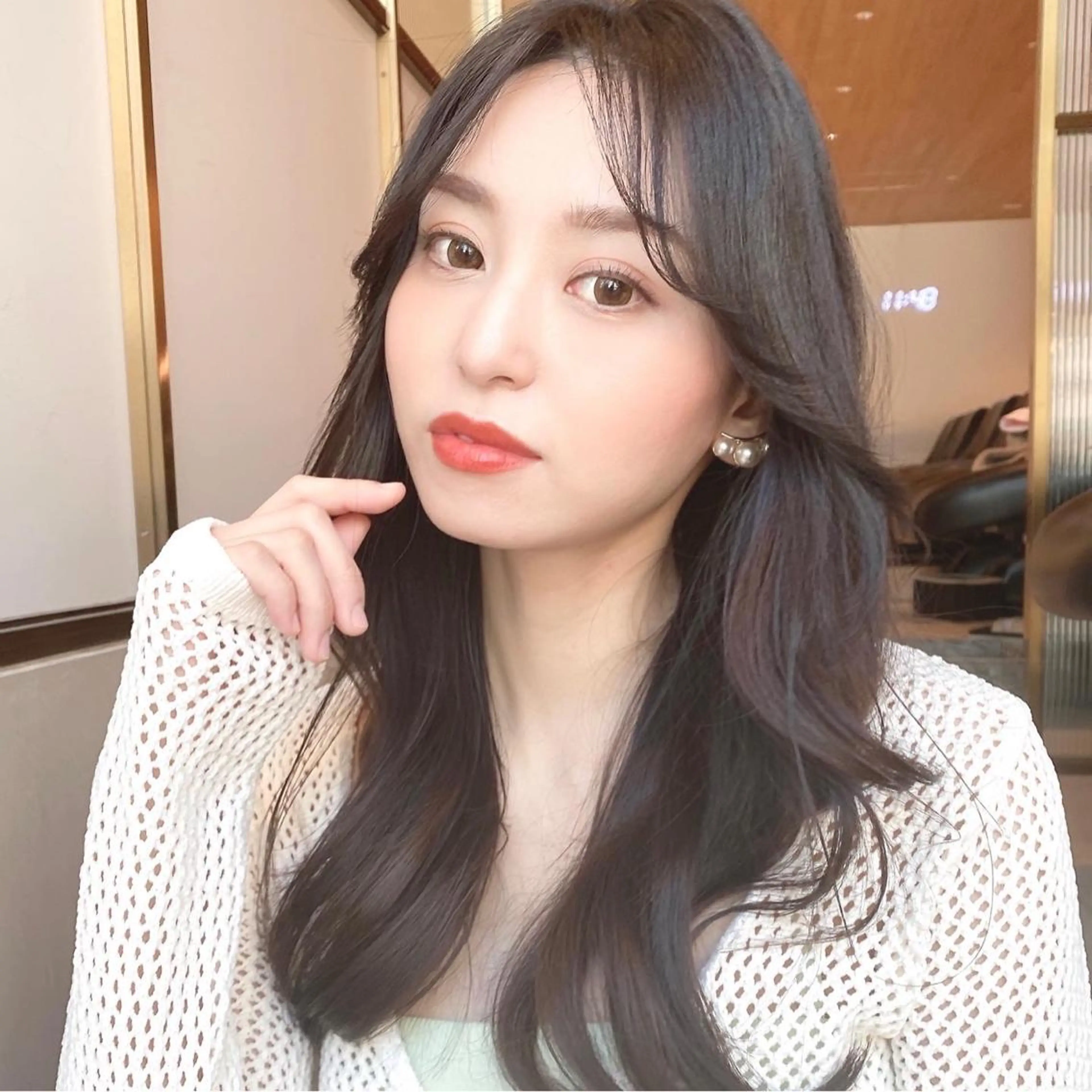 セミロング カット ヘアカラー トリートメント 韓国くびれレイヤー 🇰🇷はづきのヘアスタイル