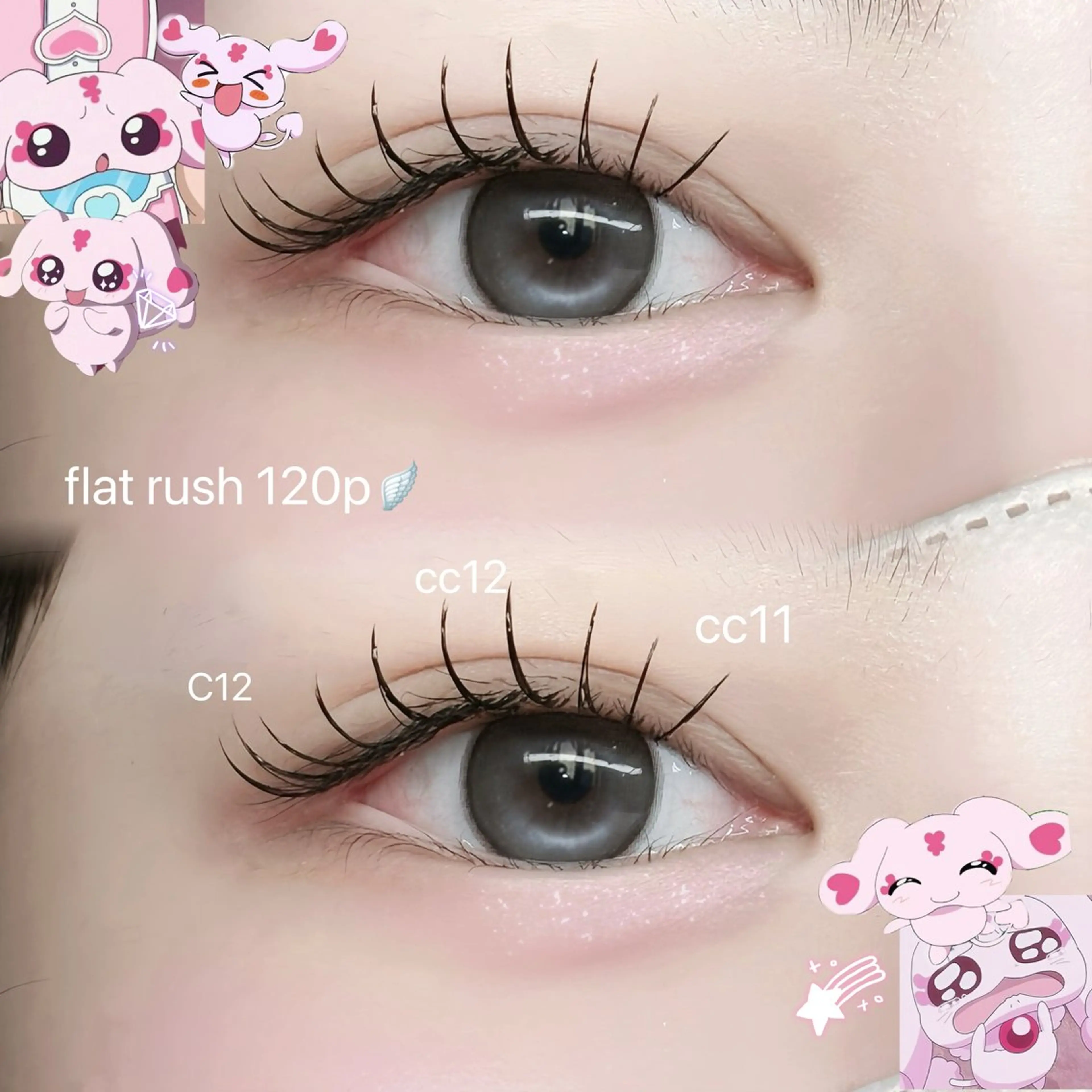 マツエク・マツパ フラットラッシュ 韓国風マツエク ナチュラル マツエク FaB 千葉店所属・🩶束感エクステ& 上下パーマRAN🪽のマツエク・マツパデザイン