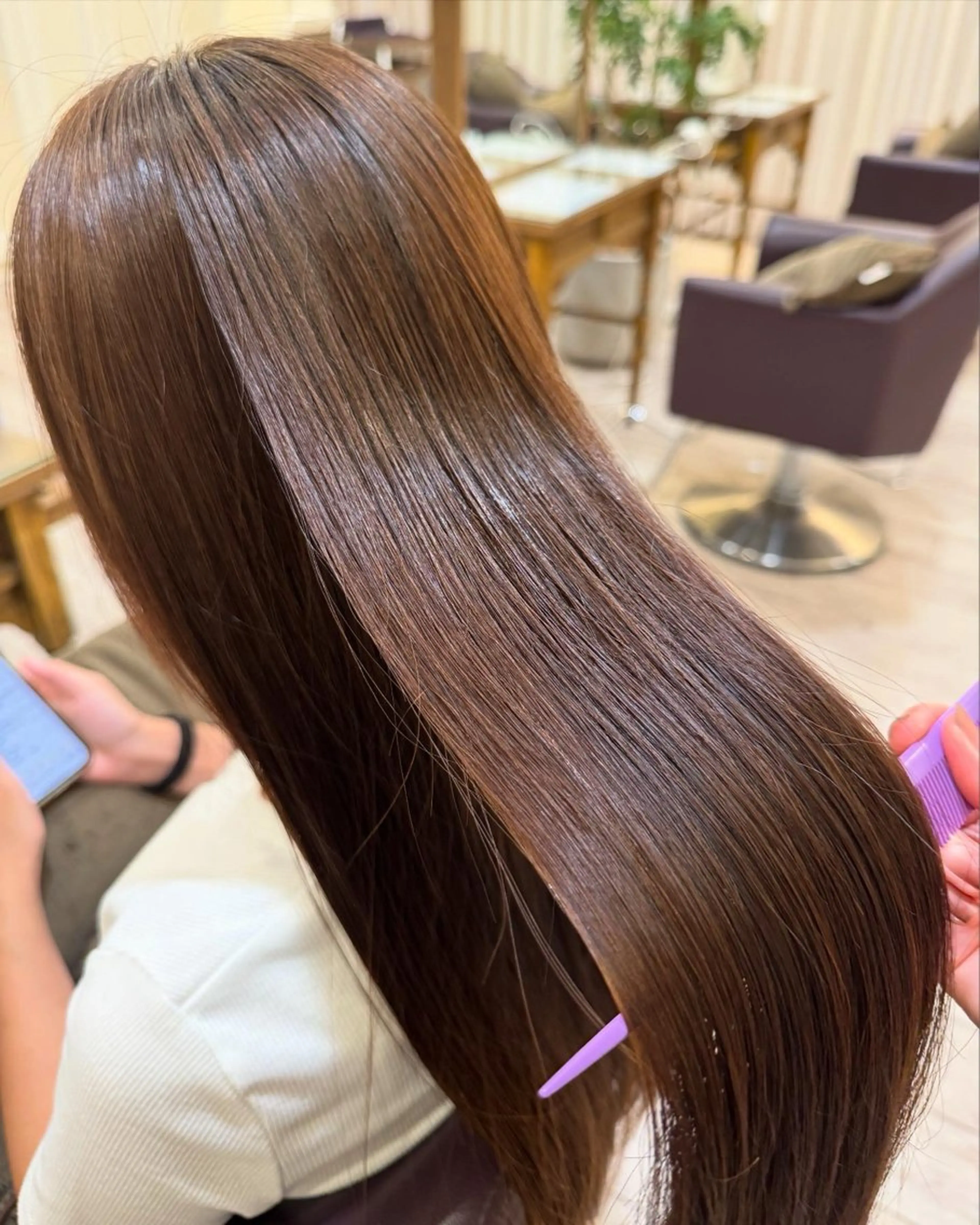 ロング 縮毛矯正 尾形 なつきのヘアスタイル