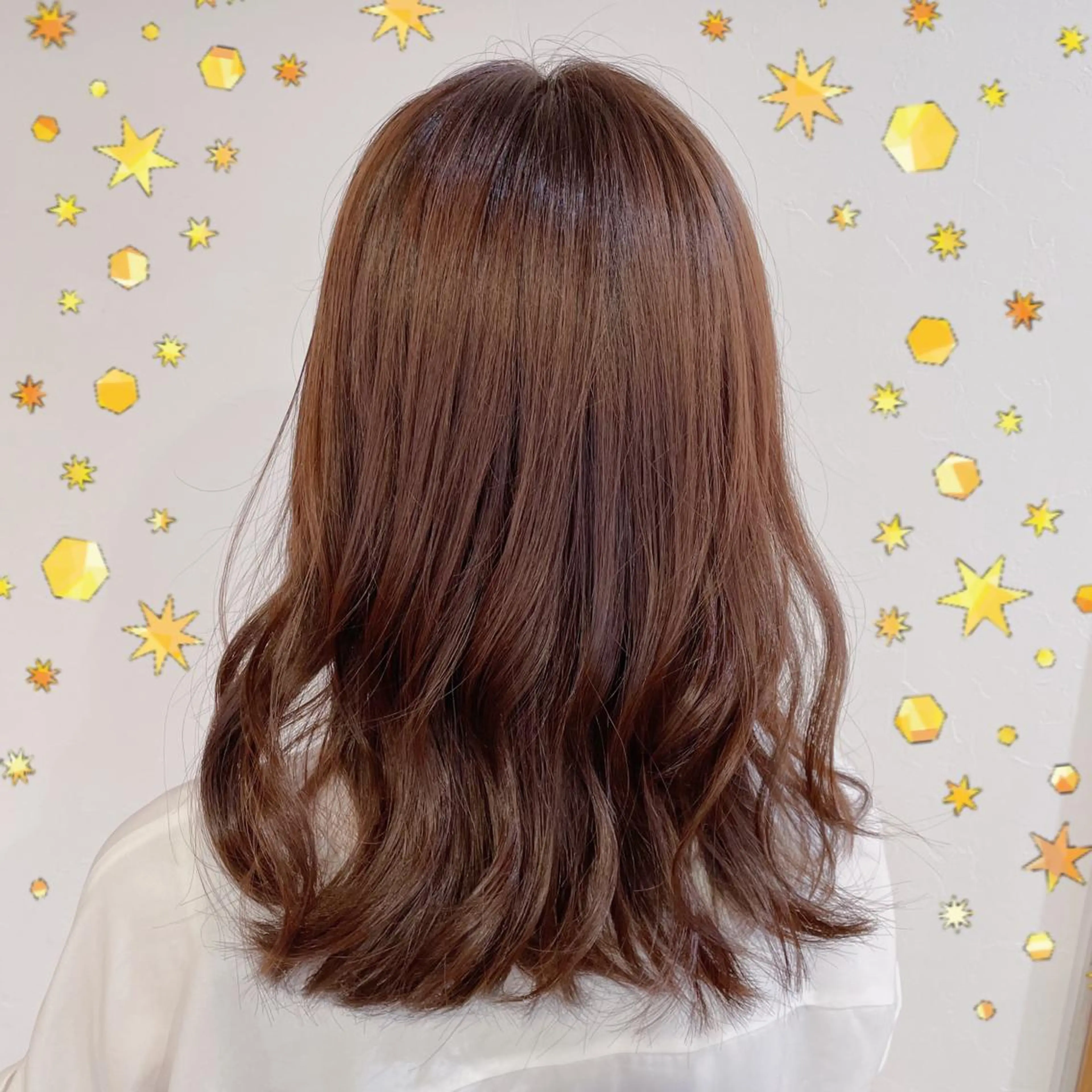 セミロング カラー ヘアアレンジ なつき/艶ピンク/ girly hairのヘアスタイル