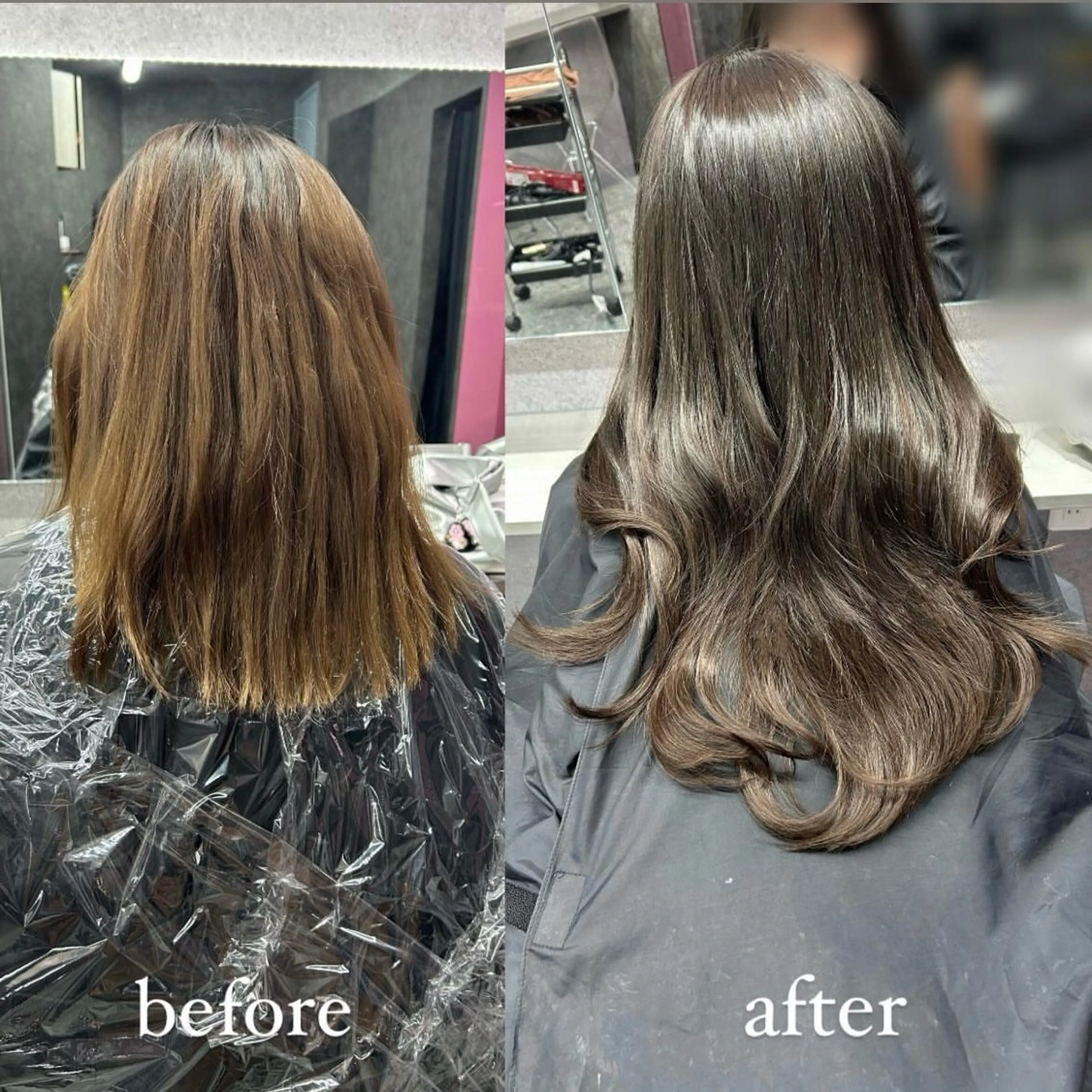 ロング カラー エクステ ヘアカラー エクステ LANDS所属・nanaka 🤍韓国ワンホンヘアのヘアスタイル