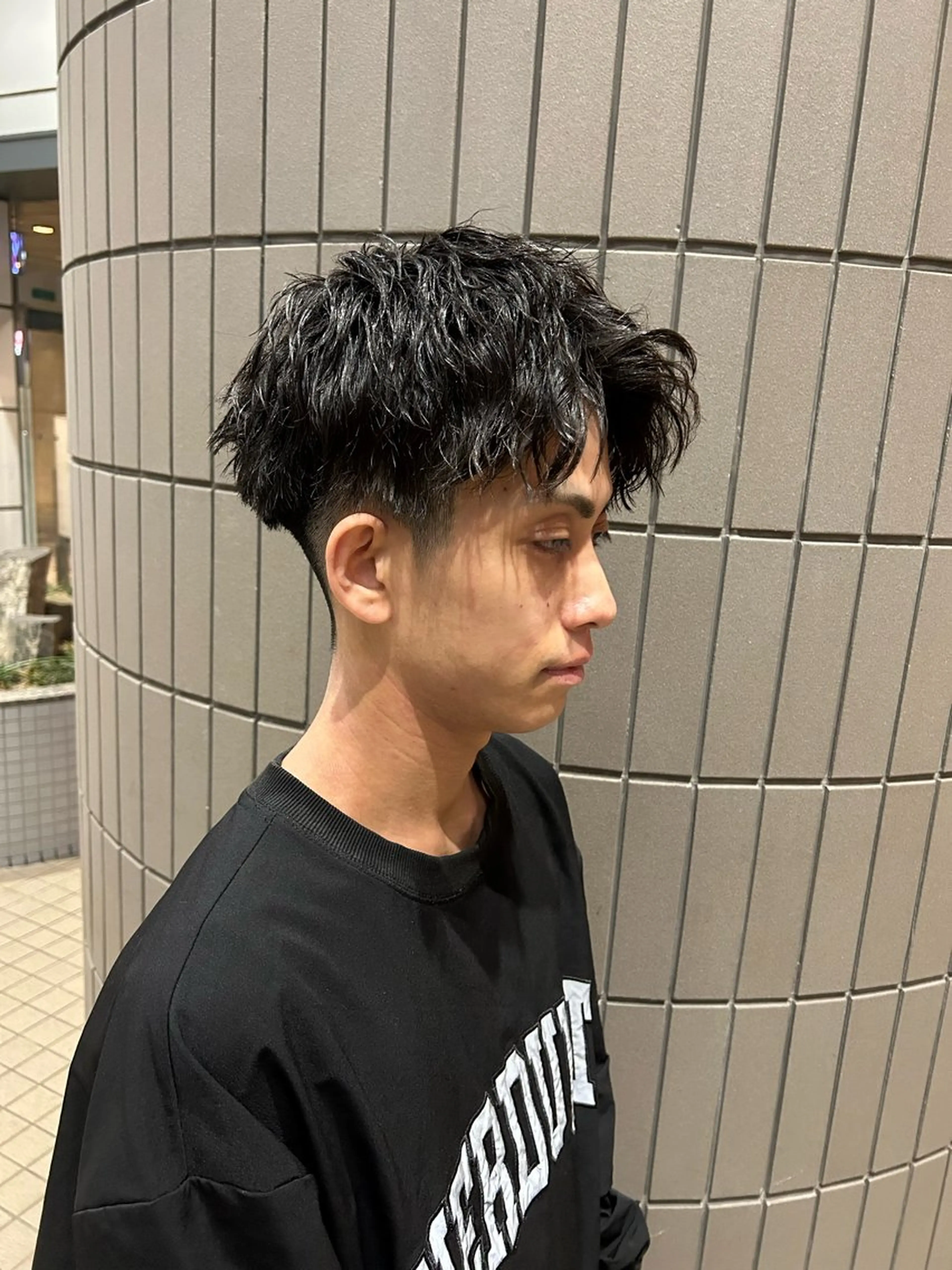 ショート パーマ メンズ 大阪/梅田/シャドウ パーマ/ノボリユウタのヘアスタイル