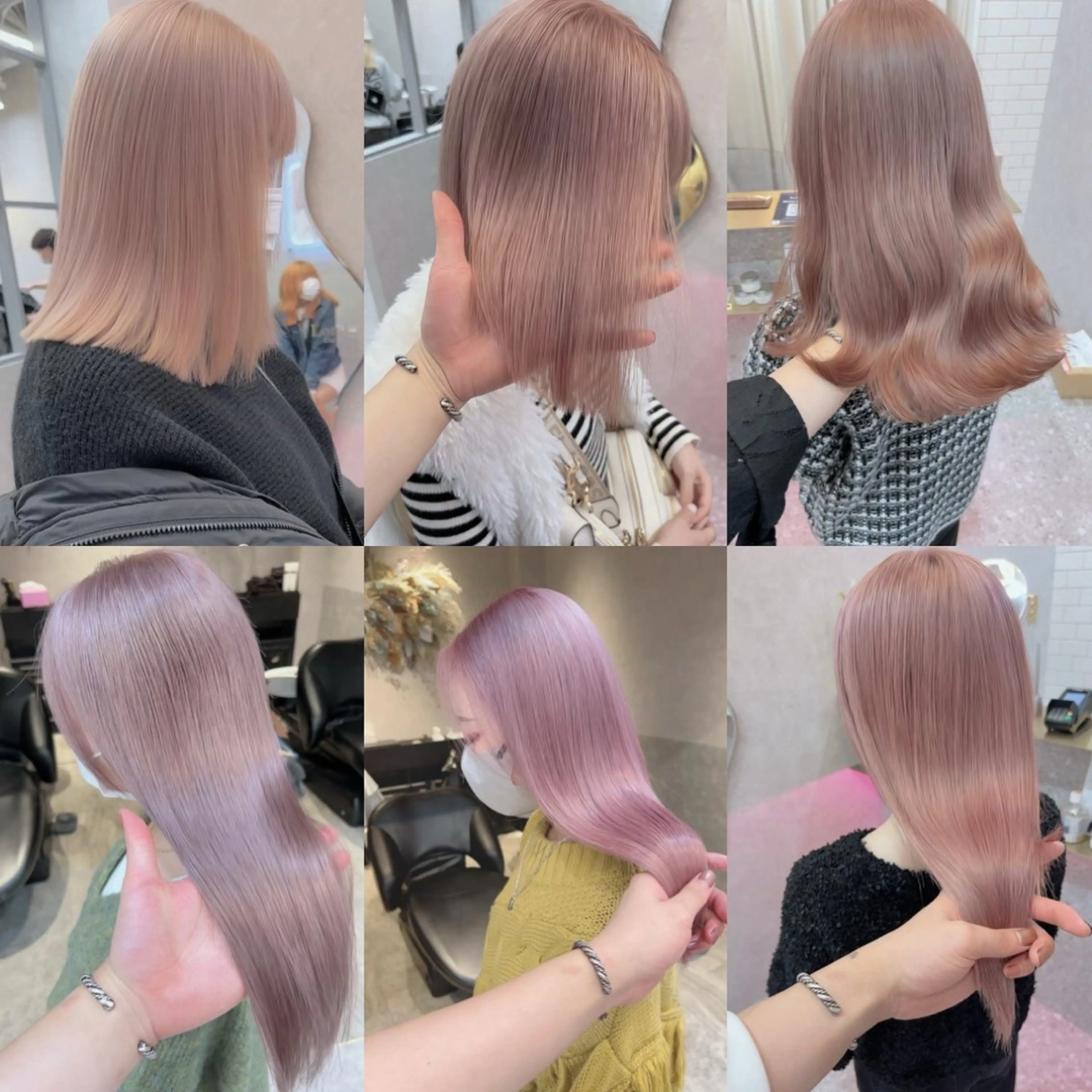 セミロング カラー カット ヘアカラー 縮毛矯正 トリートメント ケアブリーチ 韓国レイヤーKYONのヘアスタイル