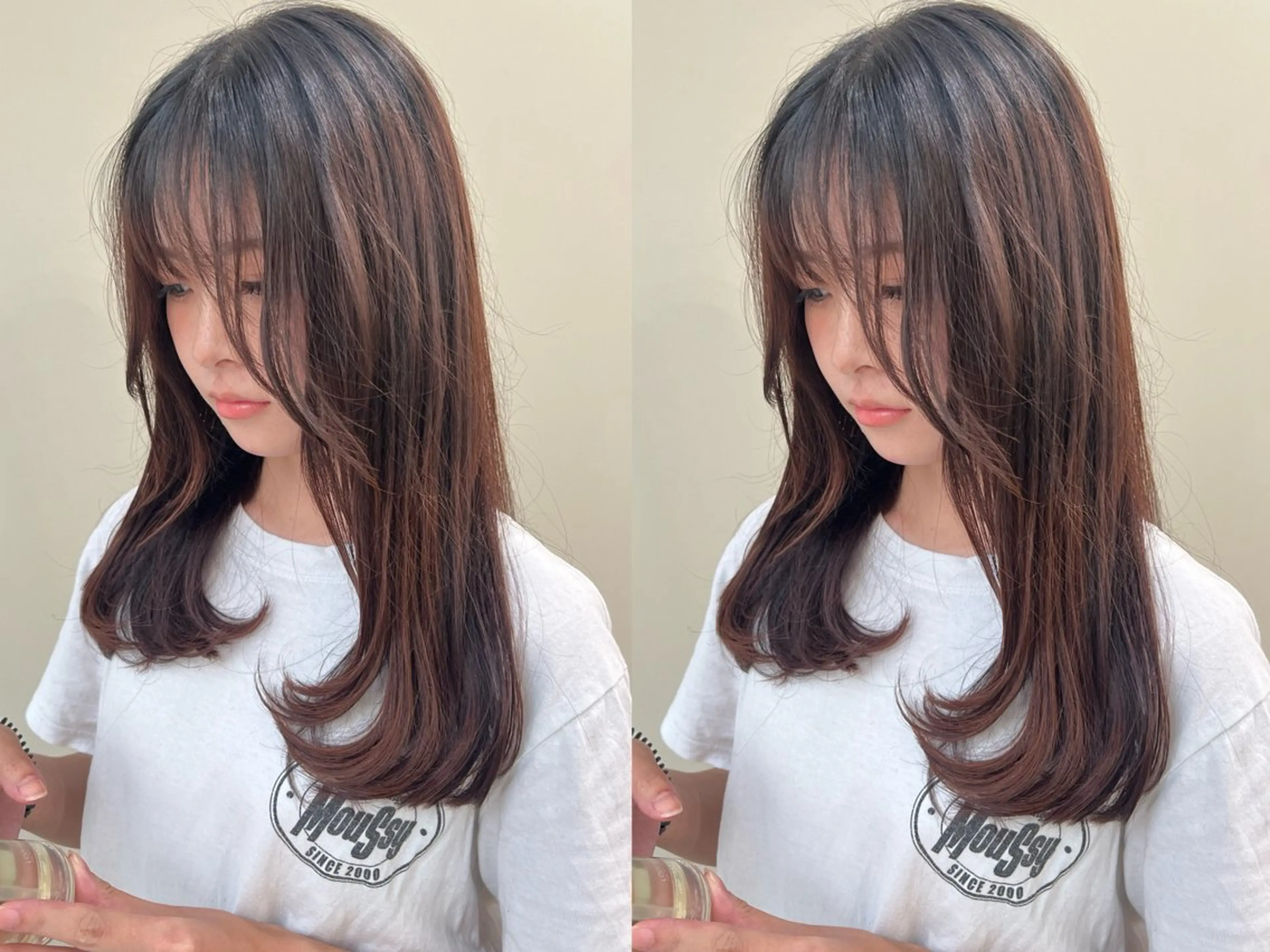 セミロング カラー カット ヘアカラー tomu/天神大名/ 透明感カラー🐧のヘアスタイル