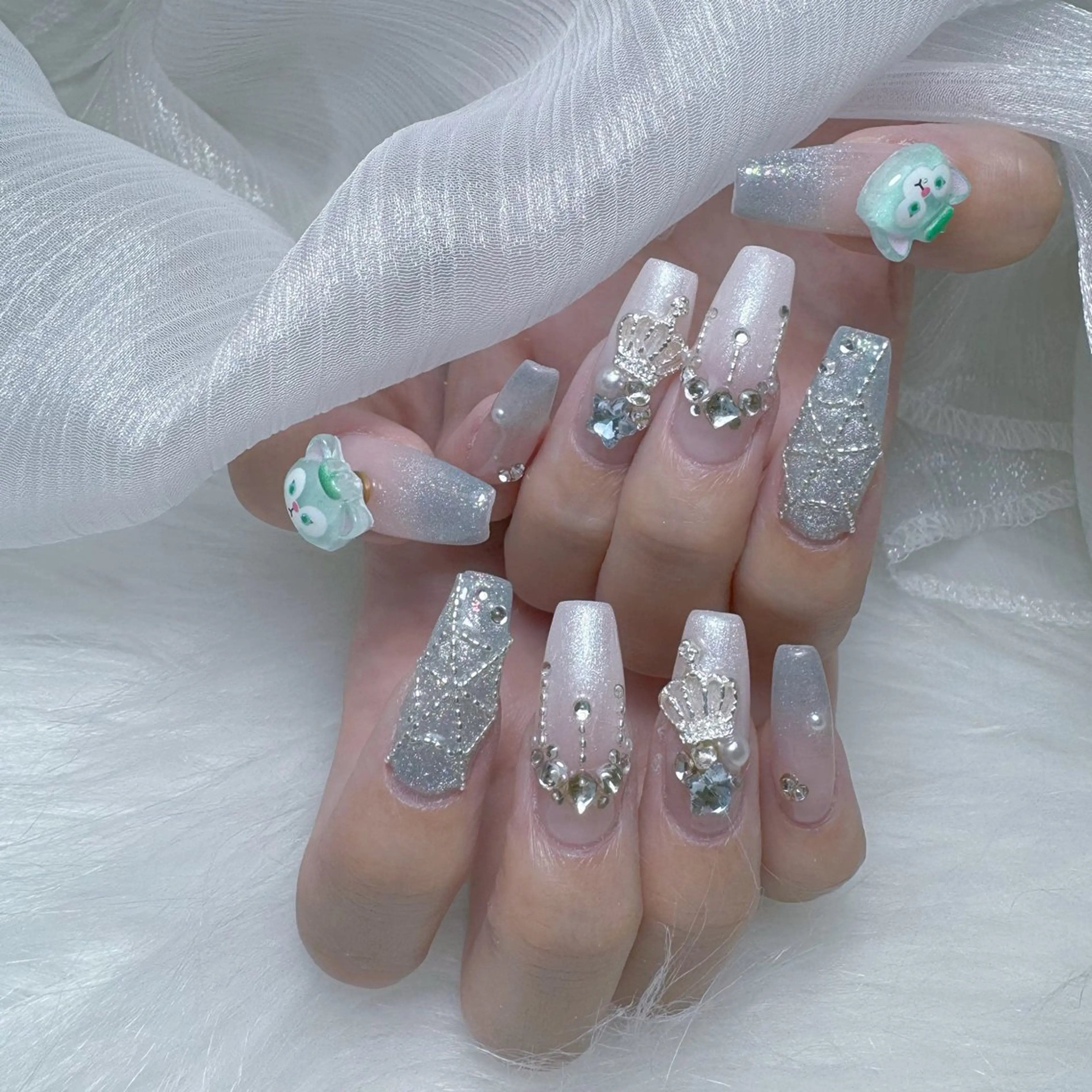 ネイル チークネイル クリアネイル ガーリー グラデーション ハロウィン ハンドネイル NailPrincess所属・princess スカルプ専門店のネイルデザイン