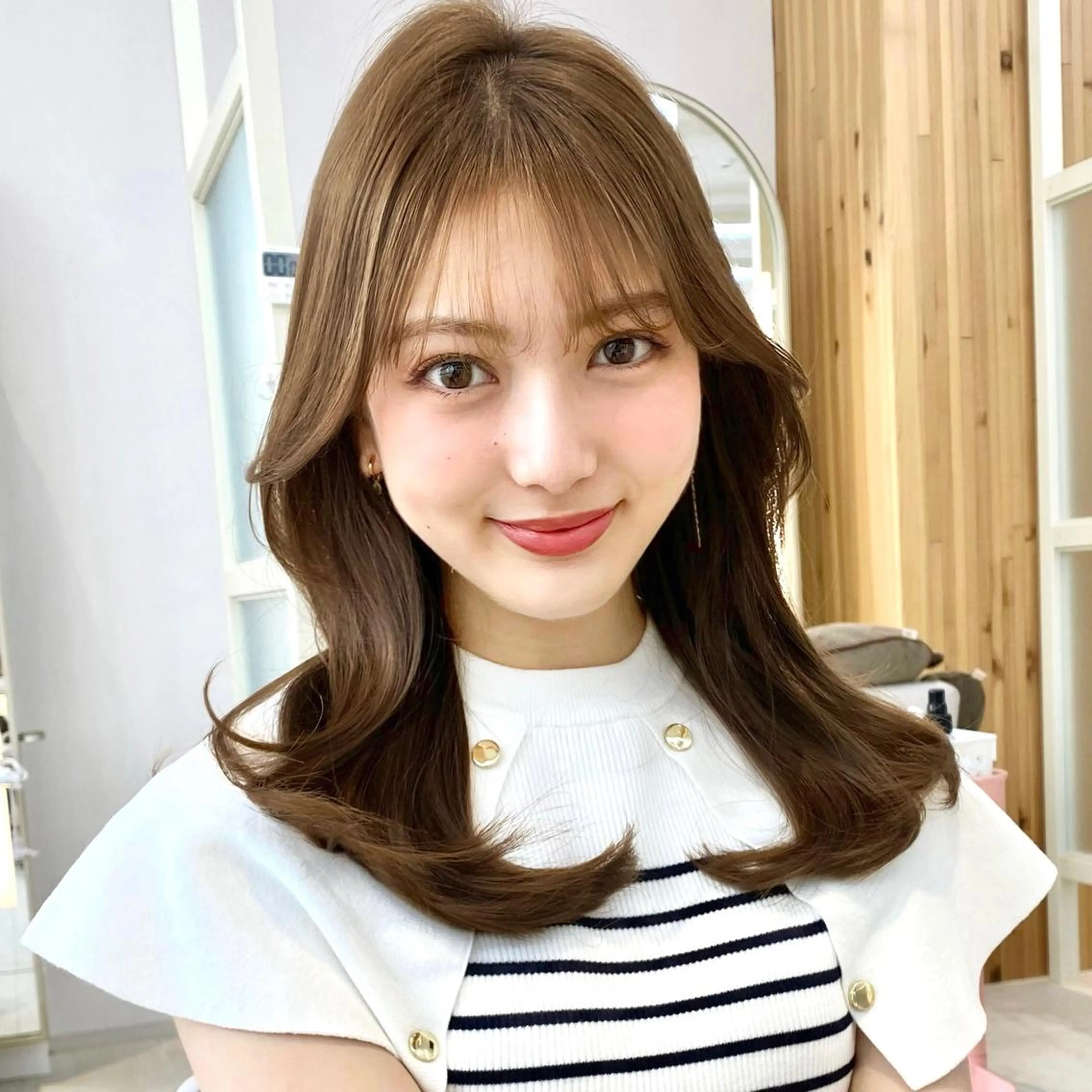 セミロング 韓国風ヘア レイヤーカット カット ヘアカラー トリートメント 韓国くびれレイヤー 🇰🇷はづきのヘアスタイル