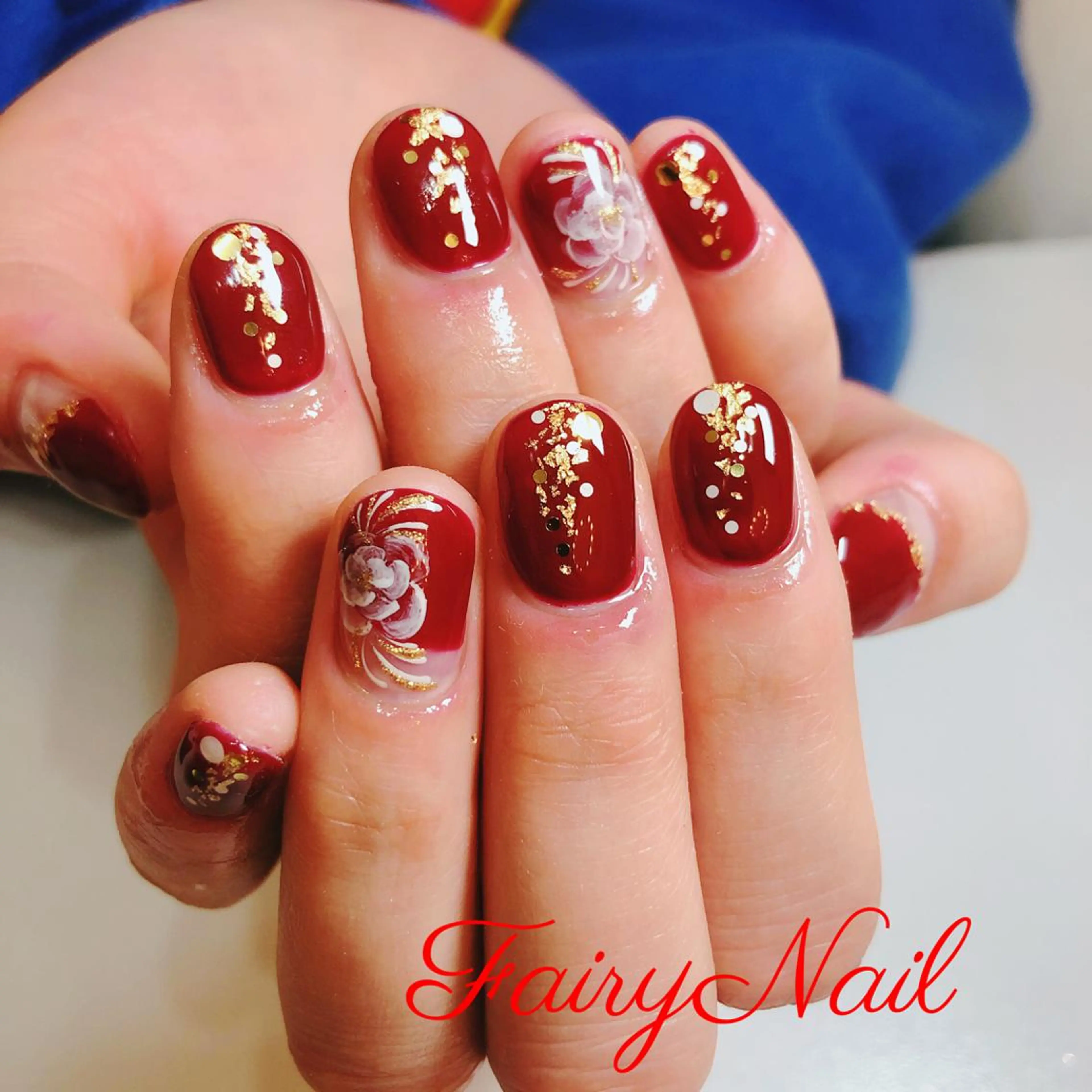 ネイル アートネイル ボルドー 成人式 ホログラムネイル Fairy Nail所属・Fairy nailのネイルデザイン