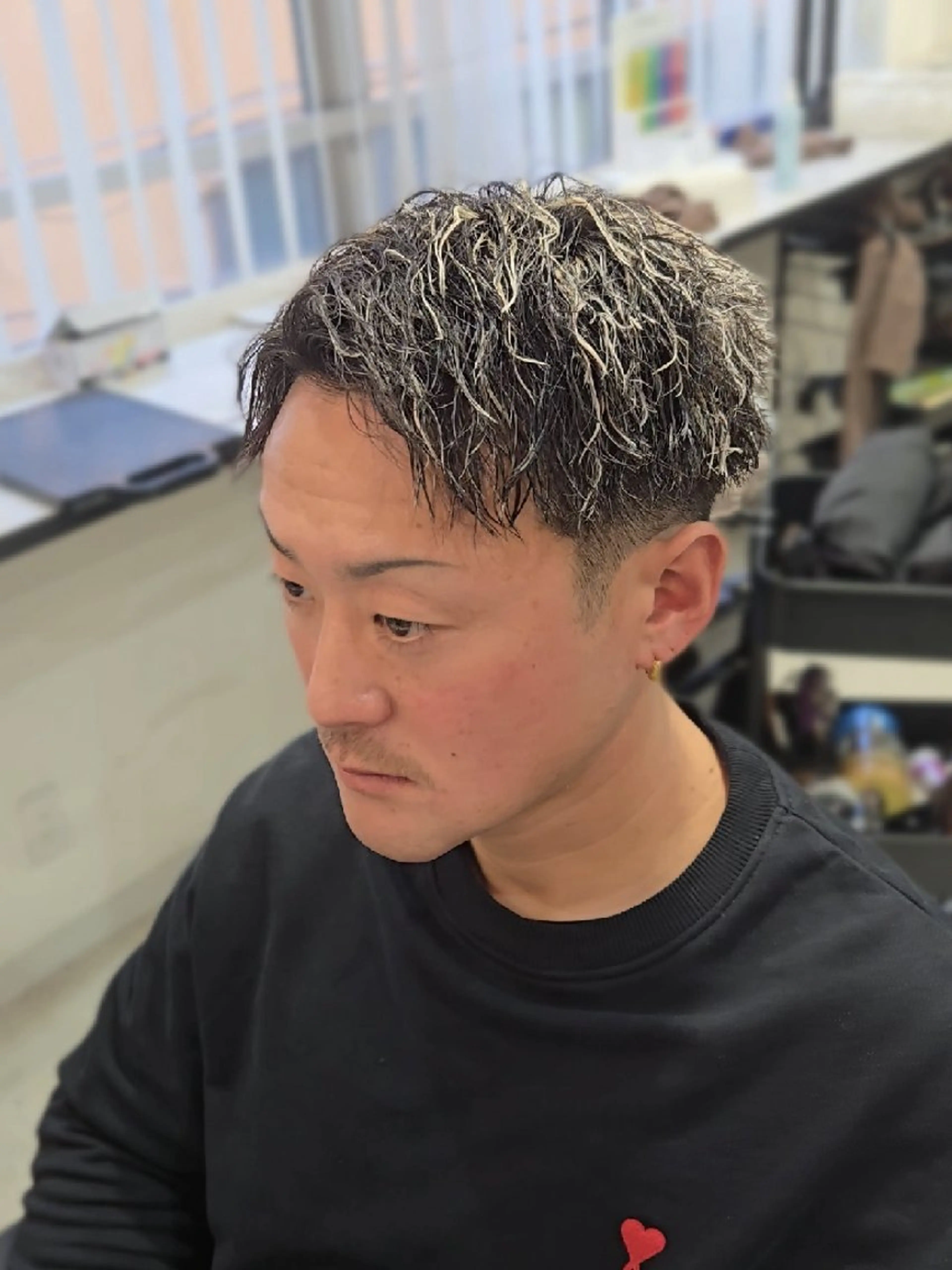 メンズ ショート パーマ カラー メンズメッシュ メンズパーマ メッシュ カット ヘアカラー パーマ トリートメント ヘアセット Lapis 名古屋駅前店所属・LEN名古屋/パーマ メンズ特化美容師のヘアスタイル