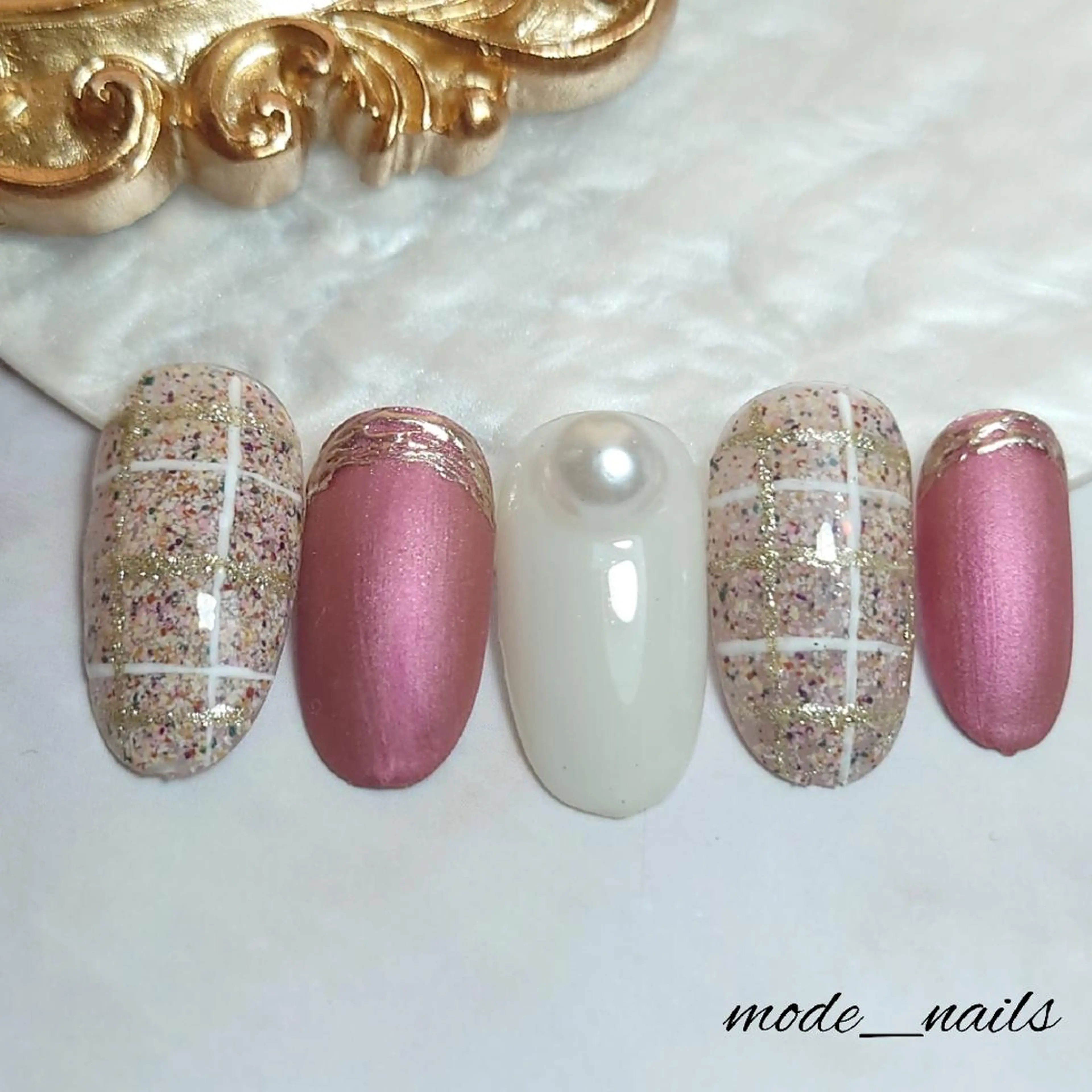 ネイル ピンク 滋賀県草津市ネイル mode_nailsのネイルデザイン