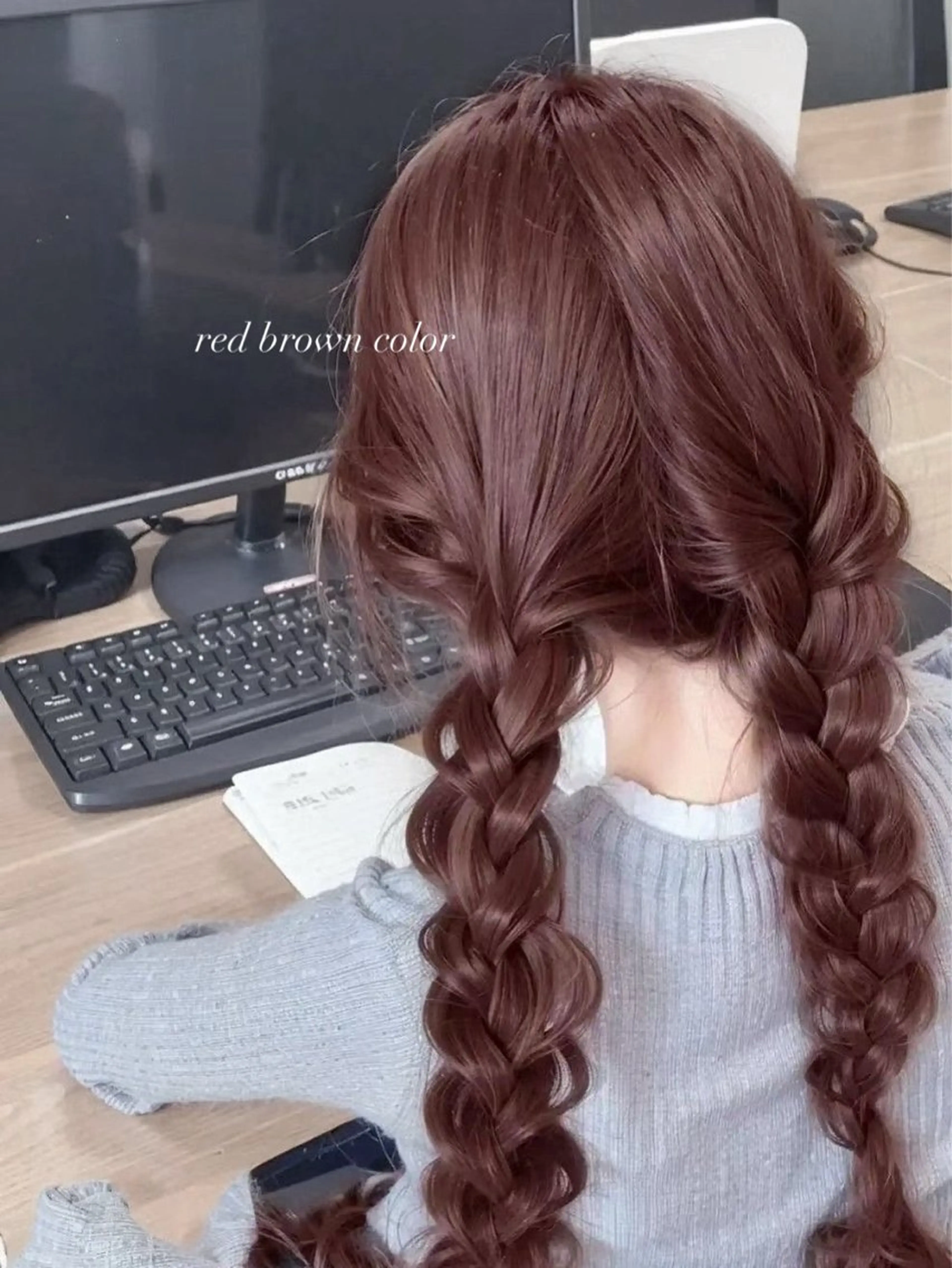 セミロング カラー ブリーチ ダブルカラー ブリーチなしカラー 縮毛矯正 ヘアカラー トリートメント 暖色カラー/ NOA.⋆𝜗𝜚のヘアスタイル